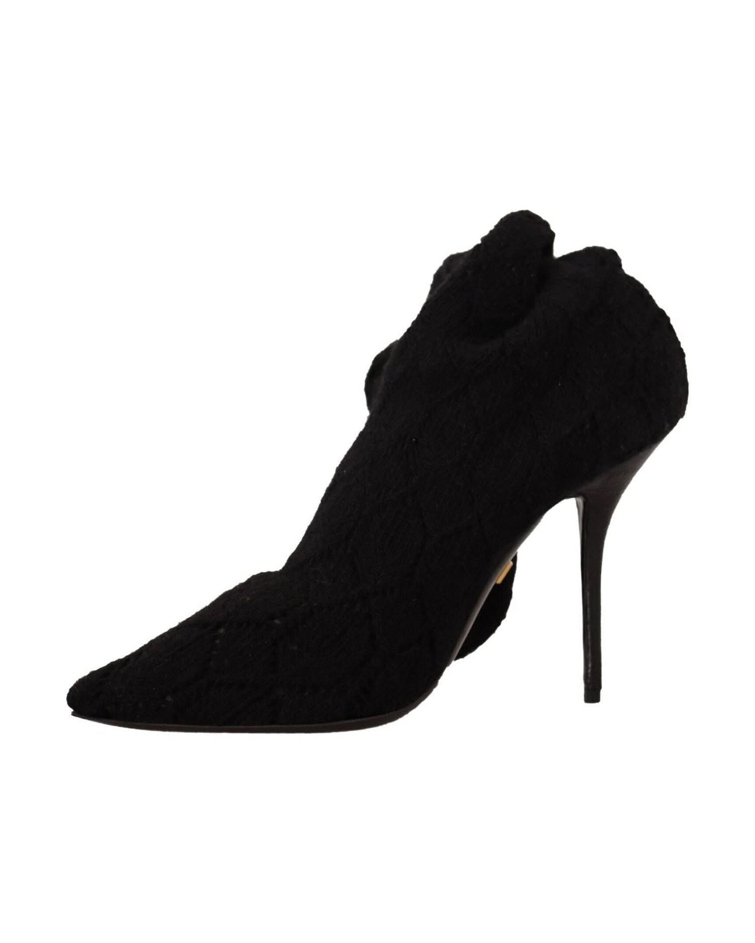 Dolce & Gabbana Black Elegant Stretch Socks Boots Boots