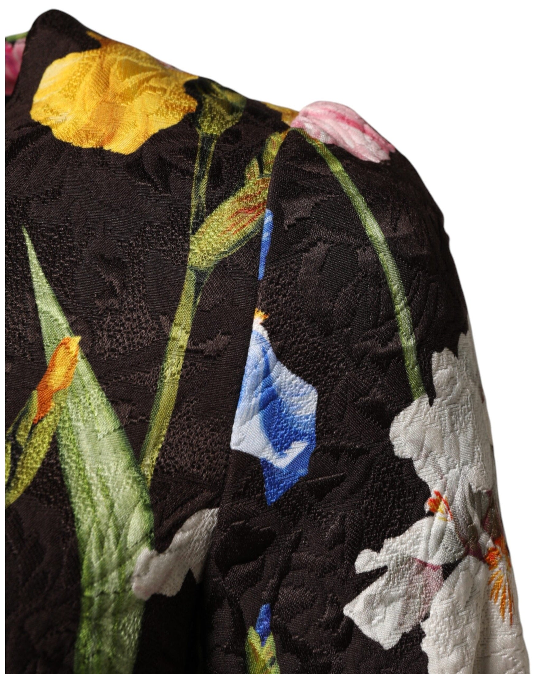 Dolce & Gabbana Black Floral Brocade A Line Mini Dress Glam Steals