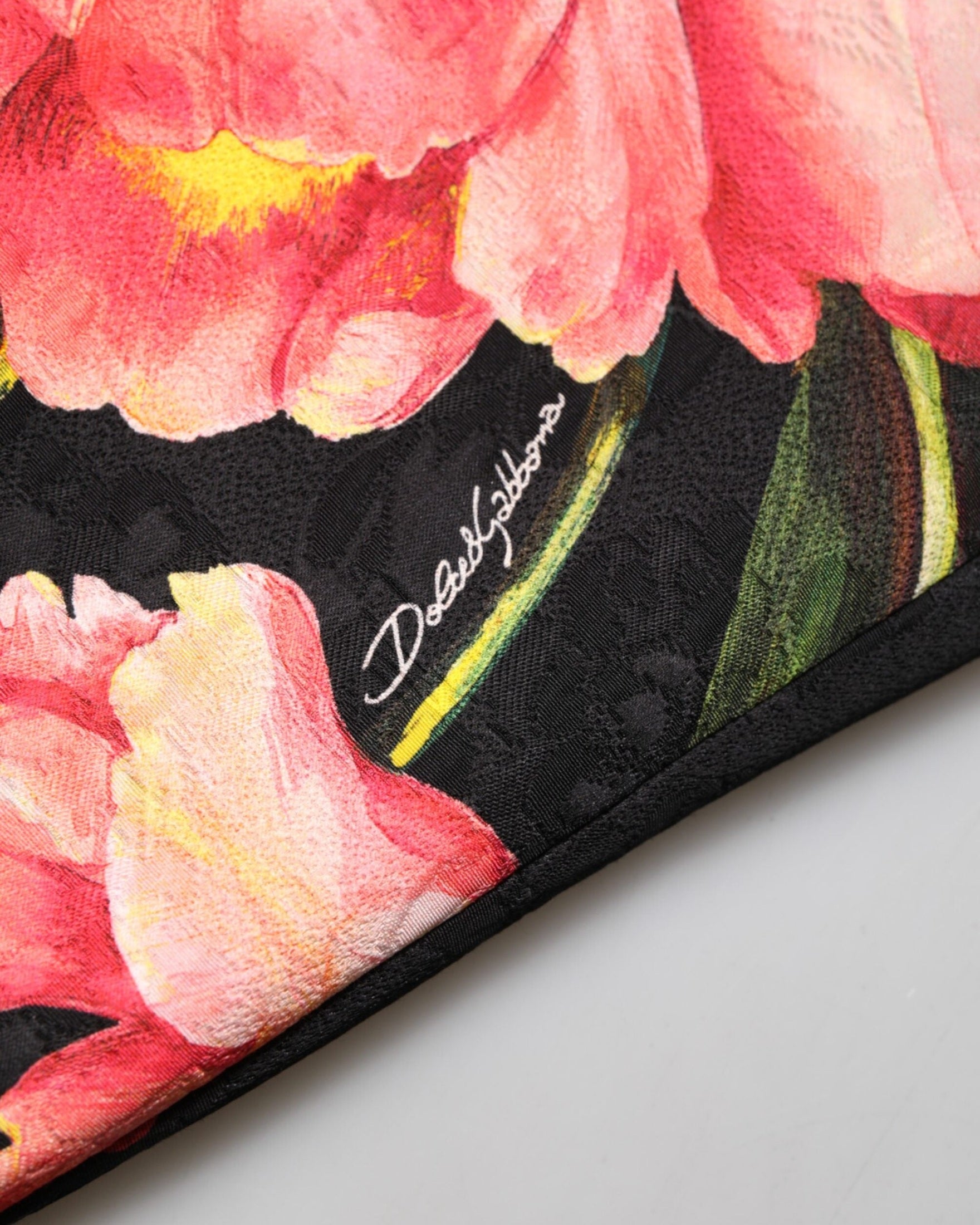 Dolce & Gabbana Black Floral Print Viscose A Line Mini Dress Glam Steals