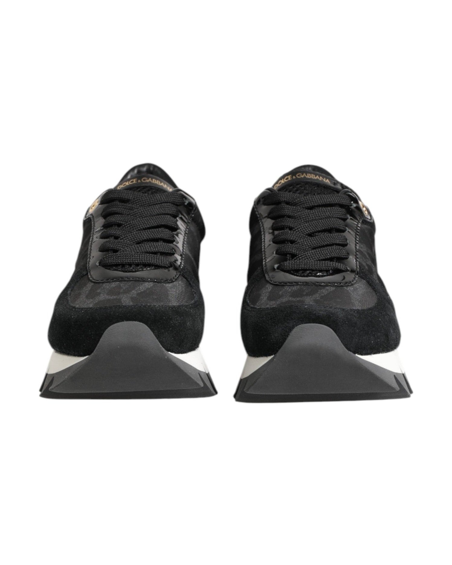 Dolce & Gabbana Black Gray Leopard Low Top Sneakers Shoes Glam Steals