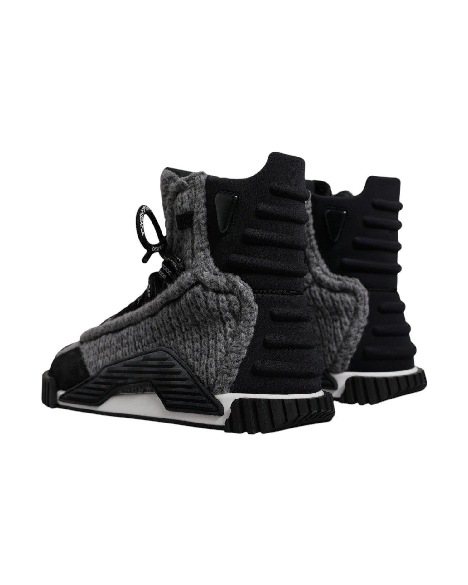 Dolce & Gabbana Black Gray Ns1 High Top Boots Sneakers Shoes Boots