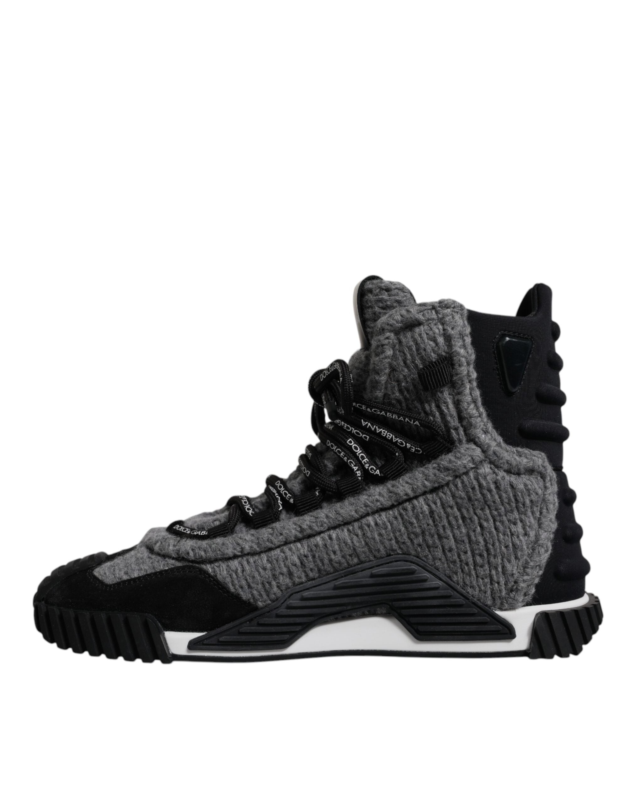 Dolce & Gabbana Black Gray Ns1 High Top Boots Sneakers Shoes Glam Steals