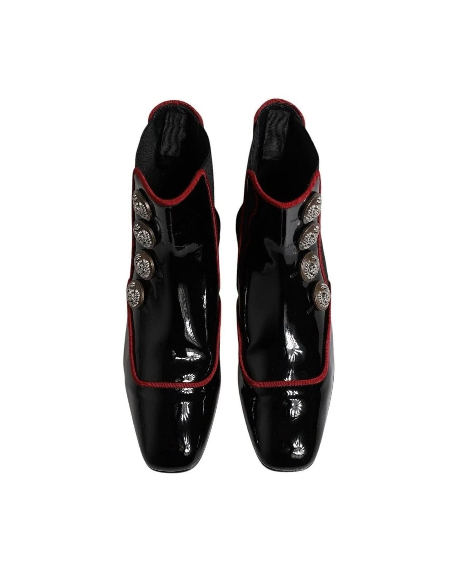 Dolce & Gabbana Black Jackie Buttoned Chelsea Boots Shoes Boots