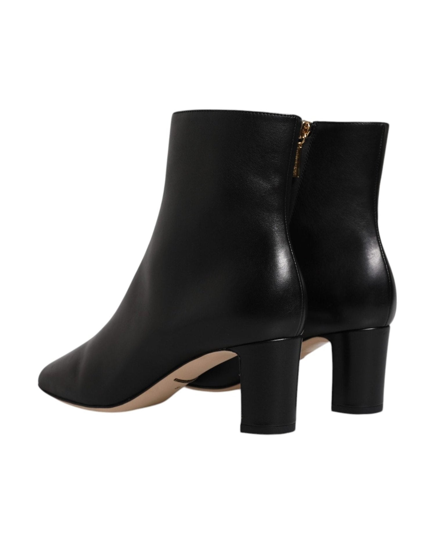 Dolce & Gabbana Black Jackie Leather Mid Calf Boots Shoes Boots