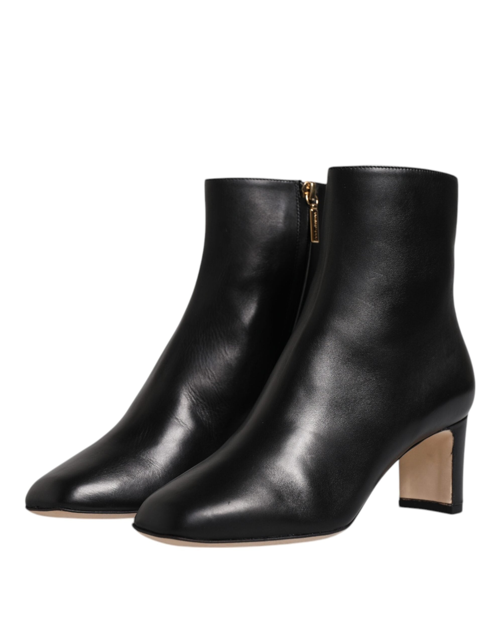 Dolce & Gabbana Black Jackie Leather Mid Calf Boots Shoes Glam Steals