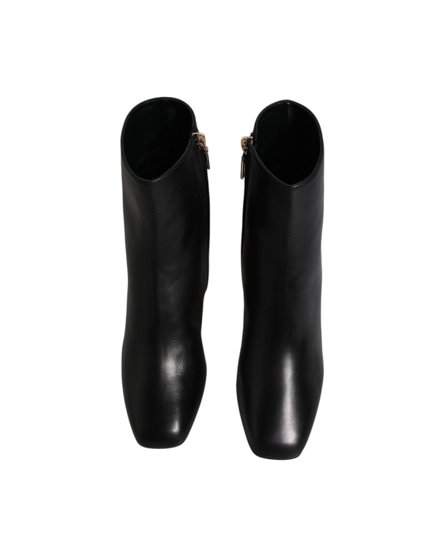 Dolce & Gabbana Black Jackie Leather Mid Calf Boots Shoes Glam Steals