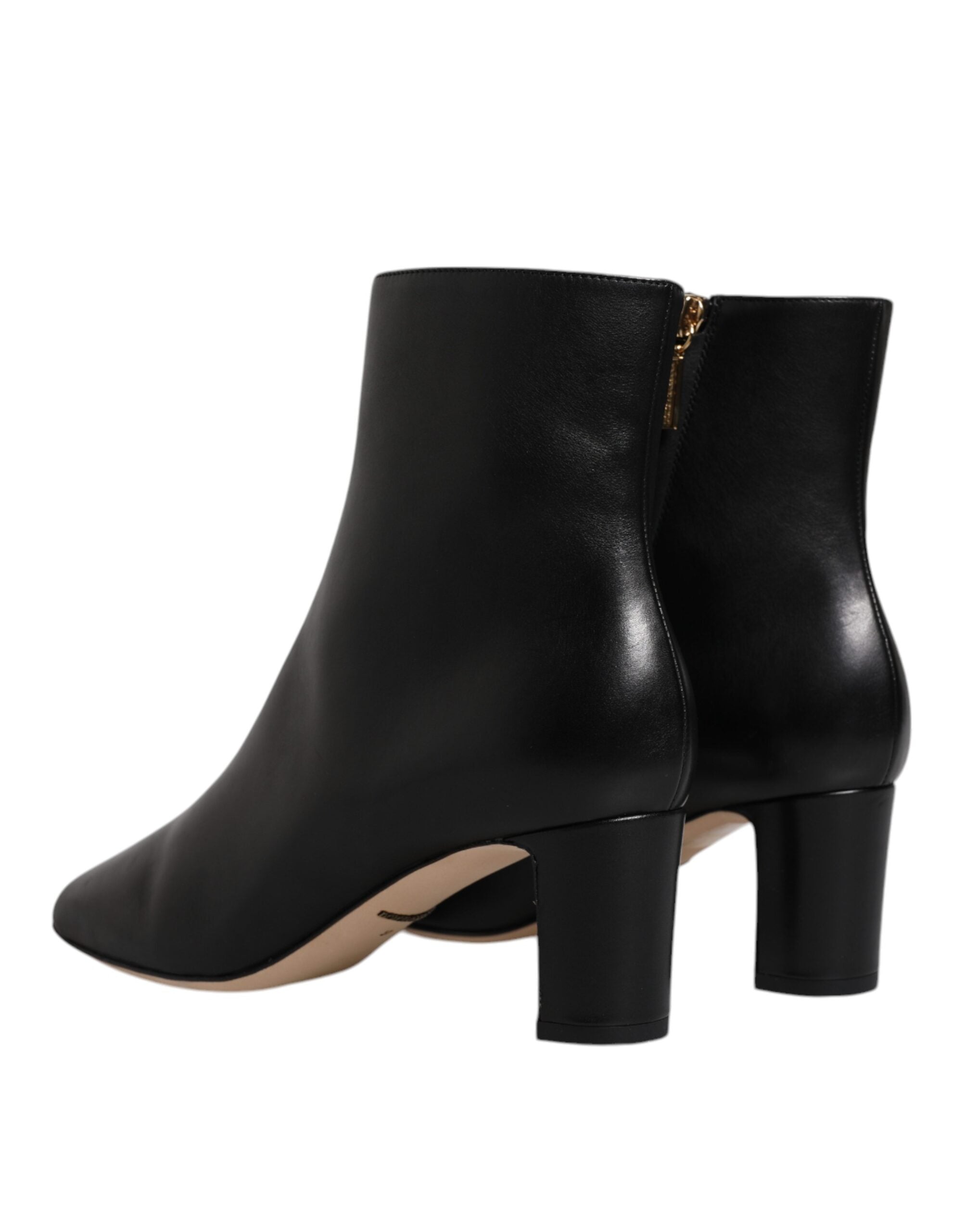Dolce & Gabbana Black Jackie Leather Mid Calf Boots Shoes Glam Steals