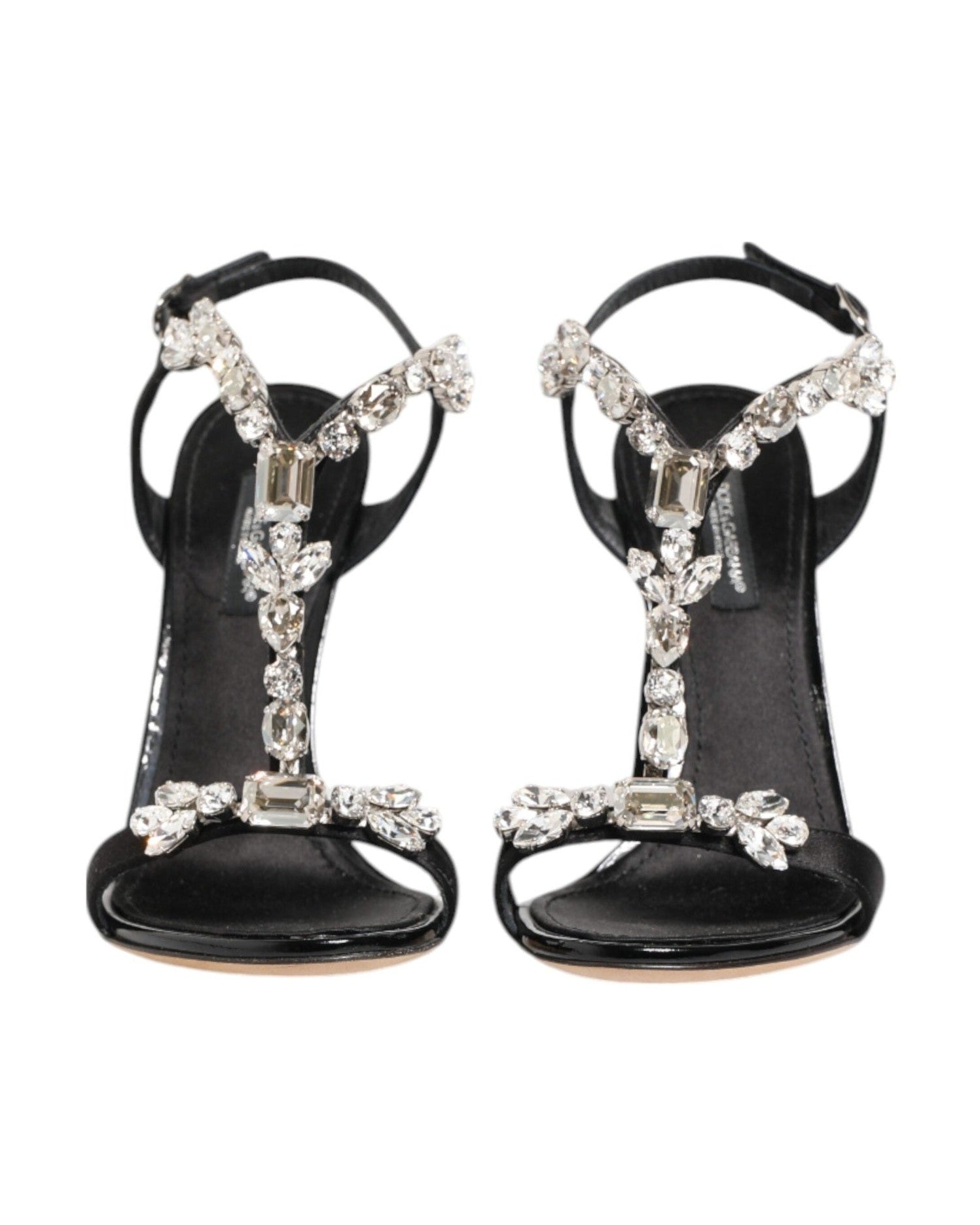 Dolce & Gabbana Black Keira Crystals Heels Sandals Shoes Glam Steals