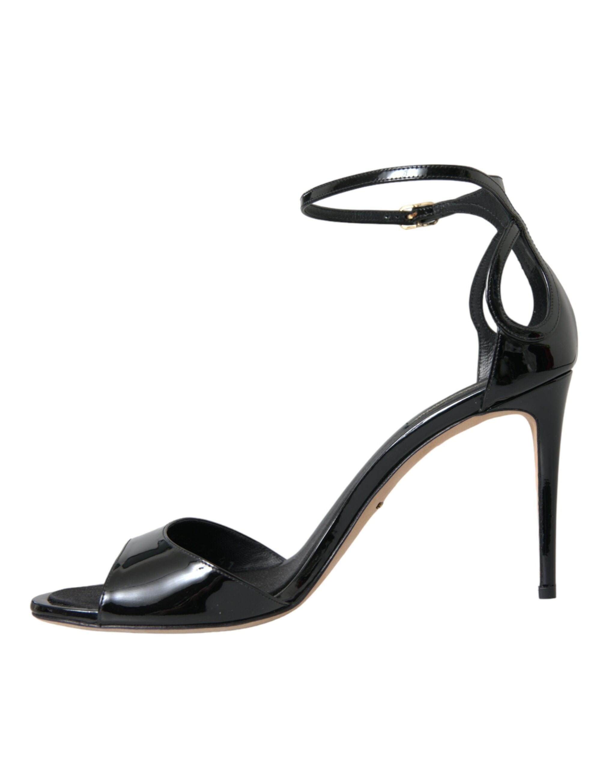 Dolce & Gabbana Black Keira Leather Heels Sandals Shoes Glam Steals