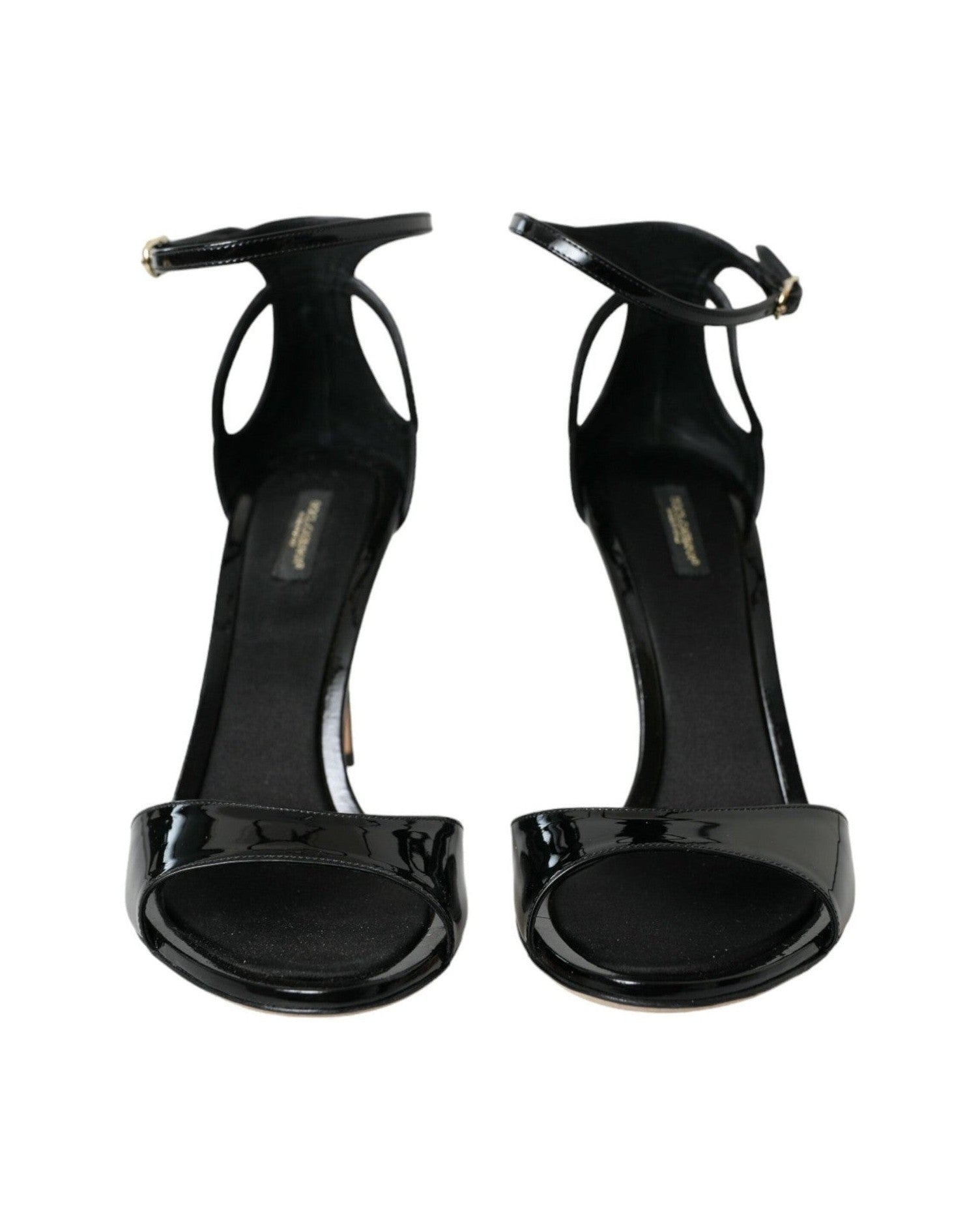 Dolce & Gabbana Black Keira Leather Heels Sandals Shoes Glam Steals