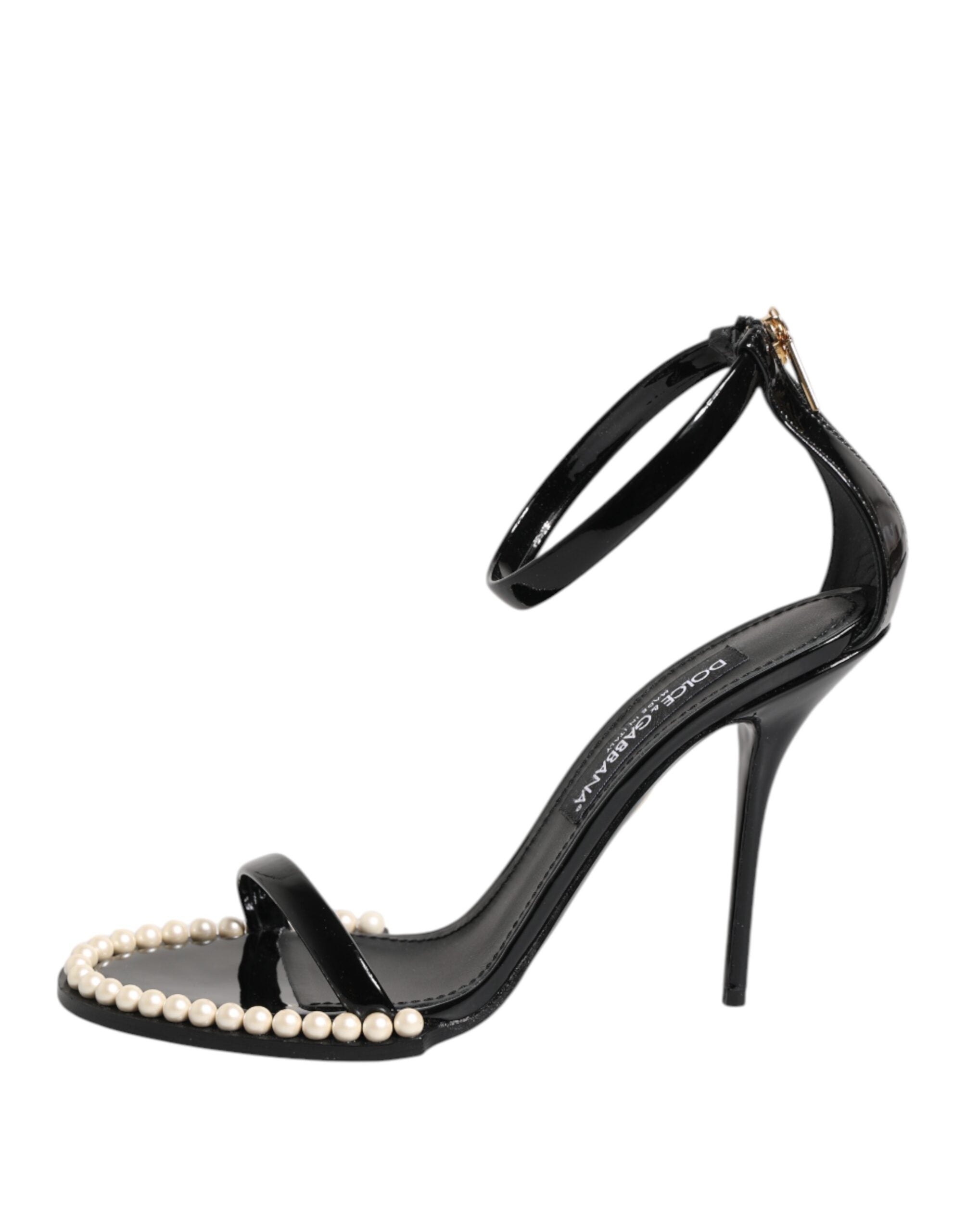 Dolce & Gabbana Black Keira Pearl Embellished Sandals Shoes Glam Steals