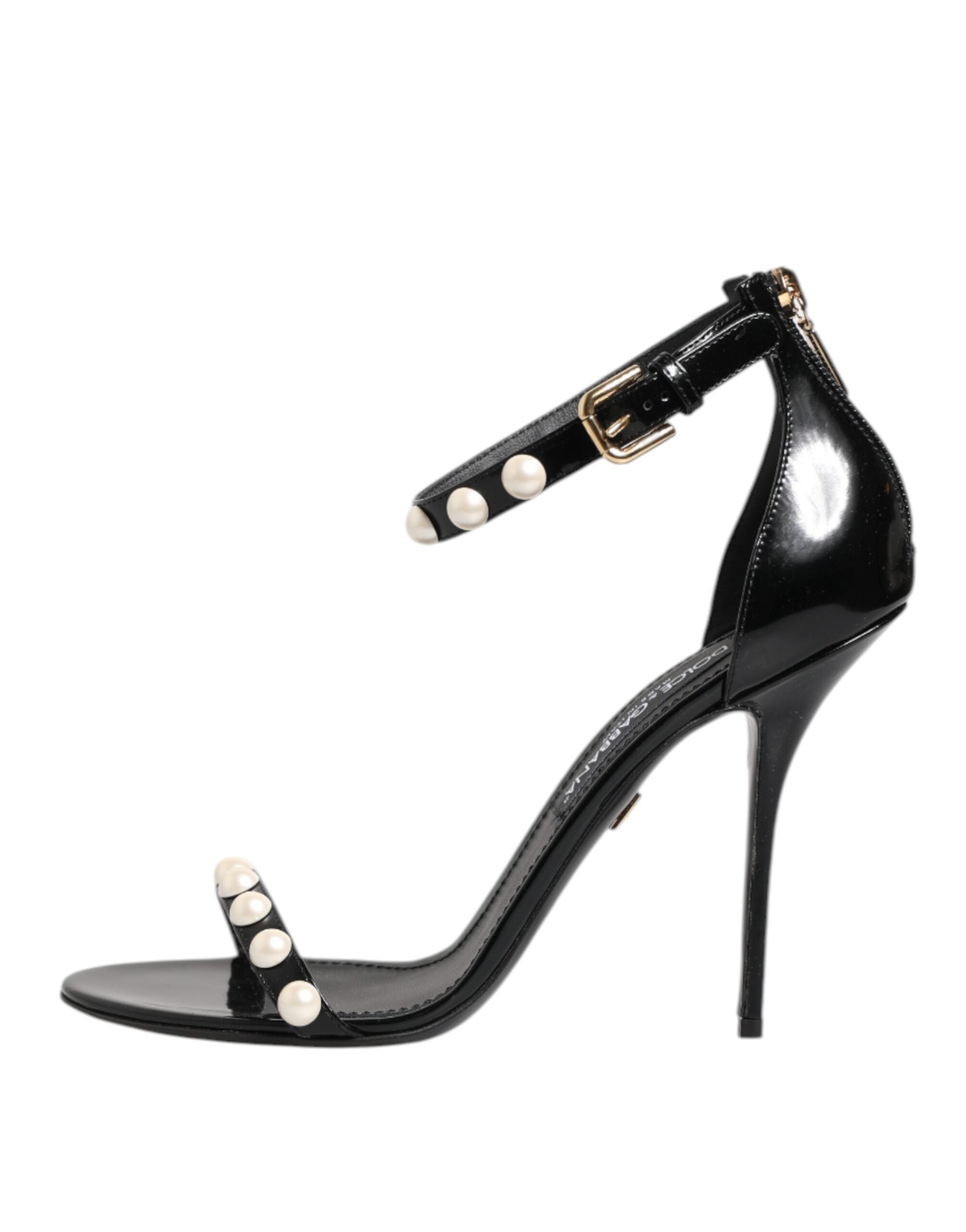 Dolce & Gabbana Black Keira Pearl Embellished Sandals Shoes Glam Steals