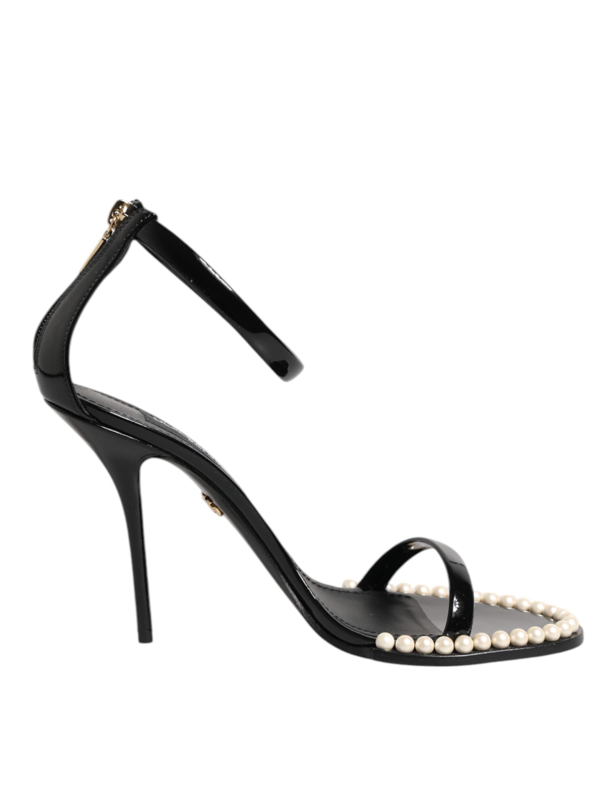 Dolce & Gabbana Black Keira Pearl Embellished Sandals Shoes Glam Steals