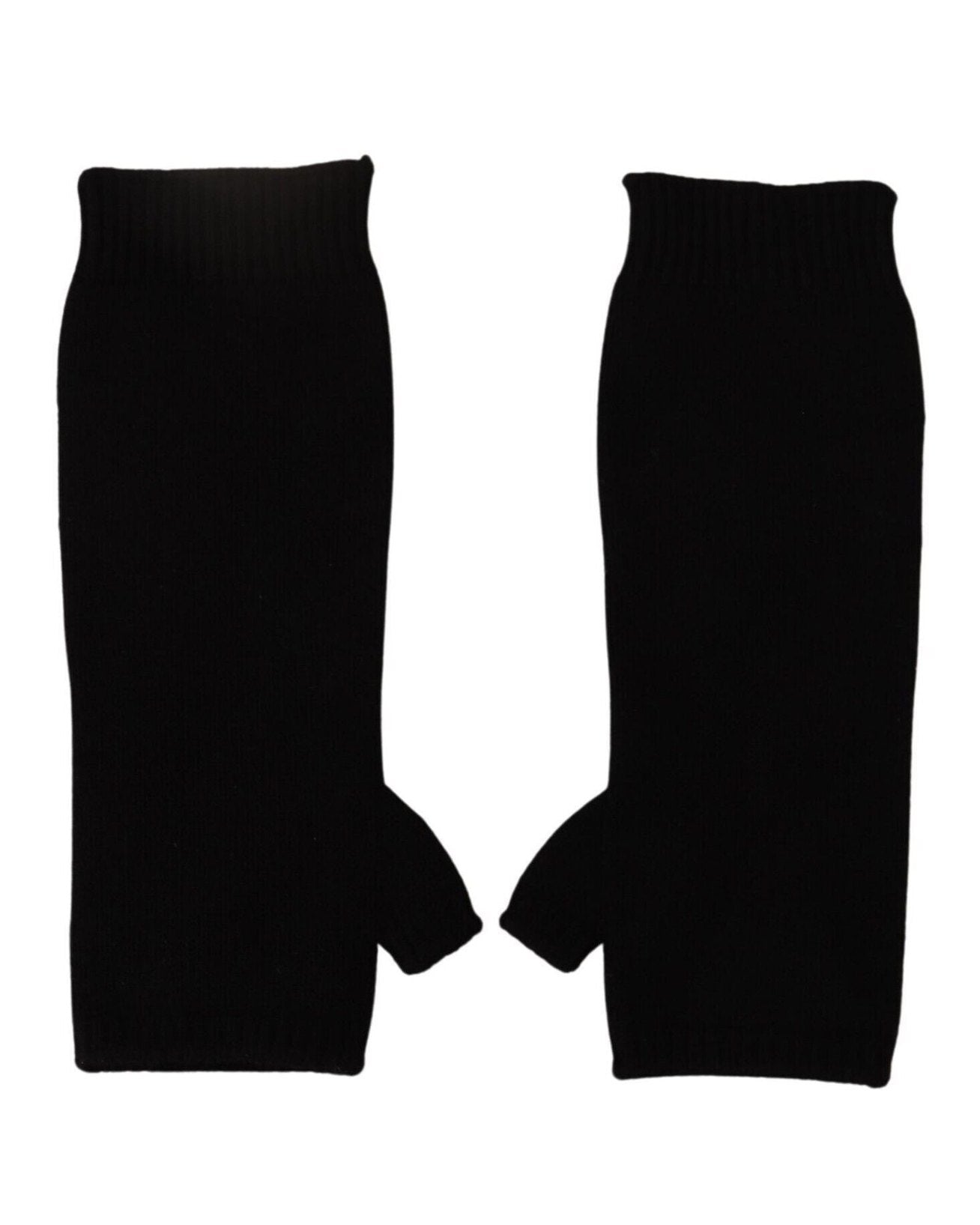 Dolce & Gabbana Black Knitted Fingerless Elbow Length Gloves Glam Steals