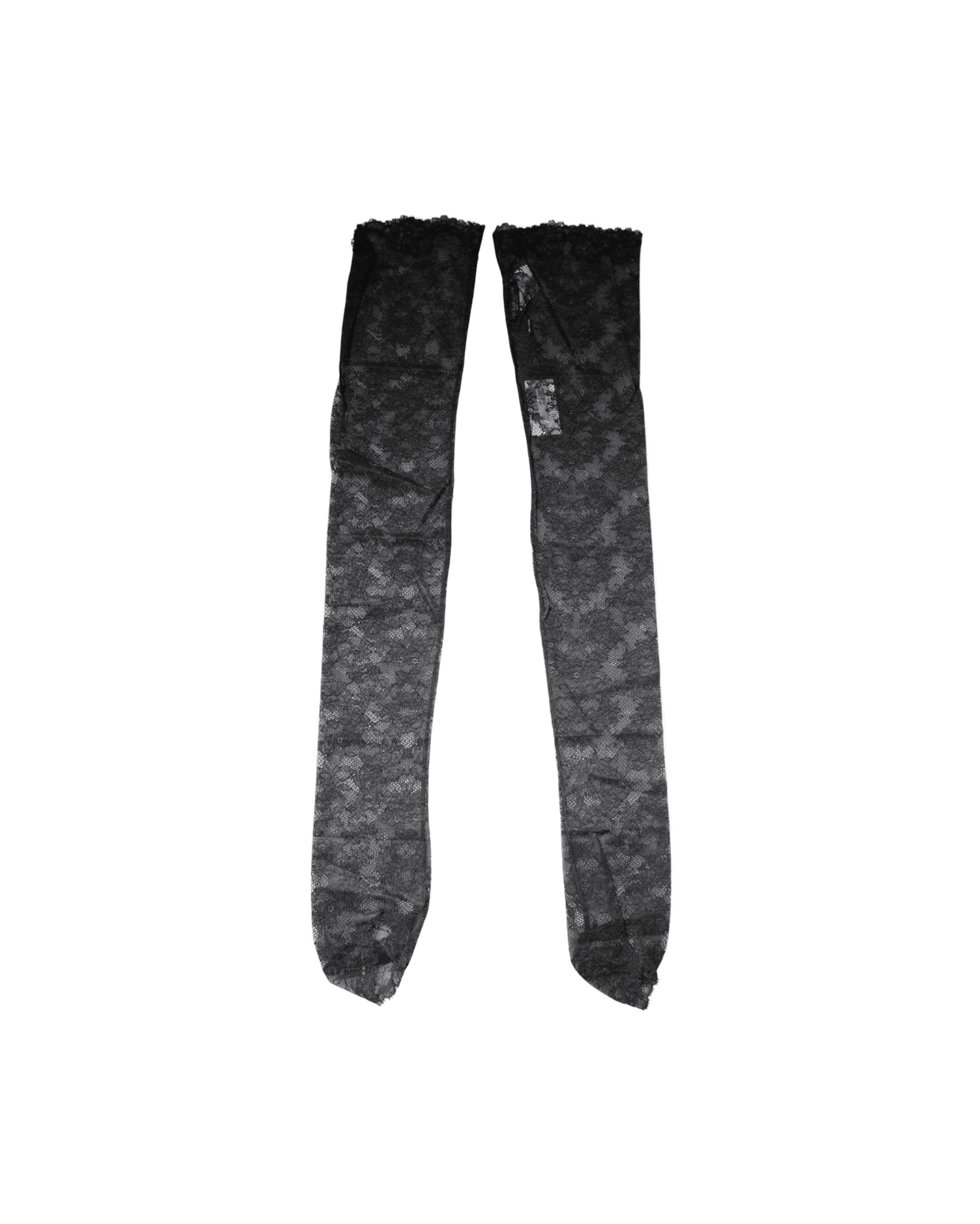 Dolce & Gabbana Black Lace Floral Cotton Stretch Stockings Socks Socks