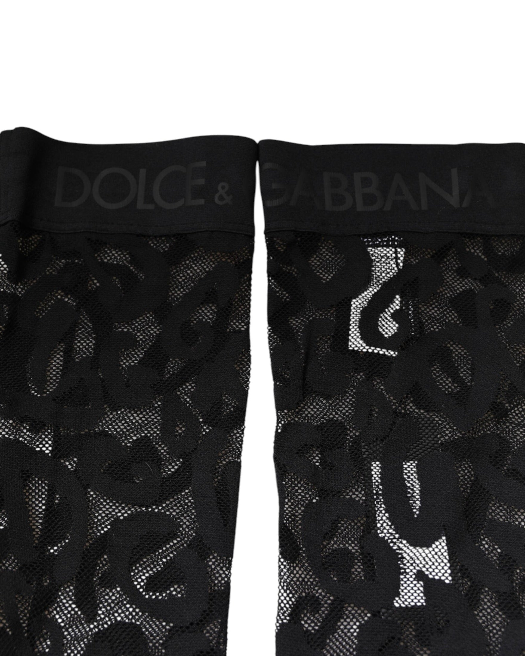 Dolce & Gabbana Black Lace Floral Cotton Stretch Stockings Socks Glam Steals