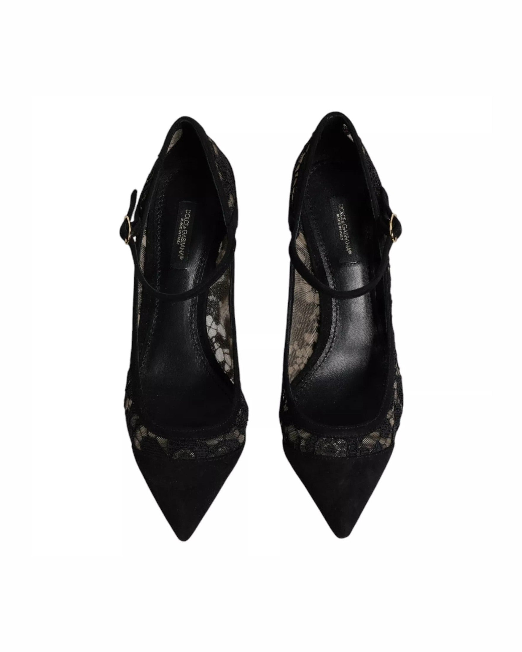 Dolce & Gabbana Black Lace Mary Jane Taormina Pumps Shoes Glam Steals