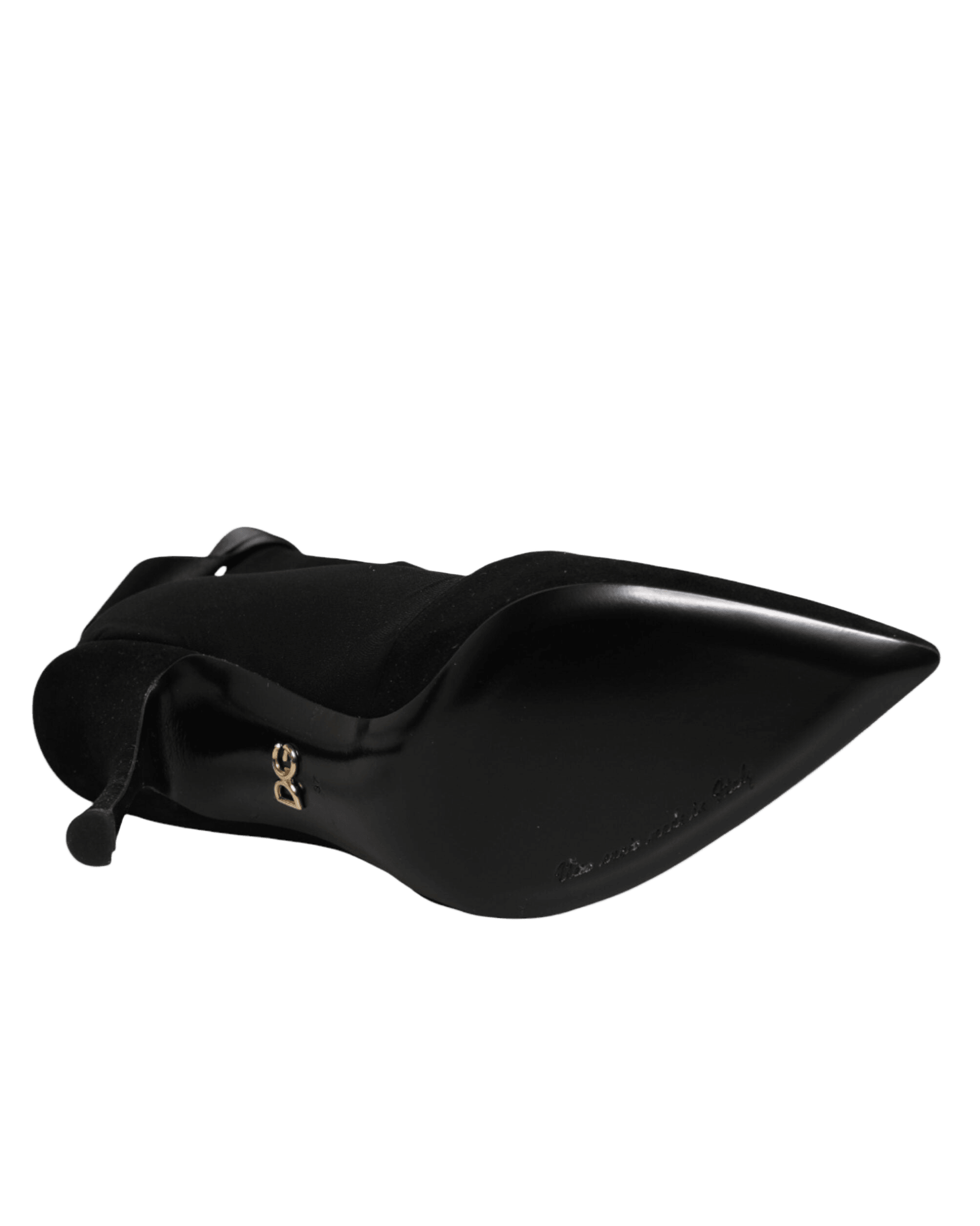 Dolce & Gabbana Black Lace Stiletto Heels Up Boots Shoes Glam Steals