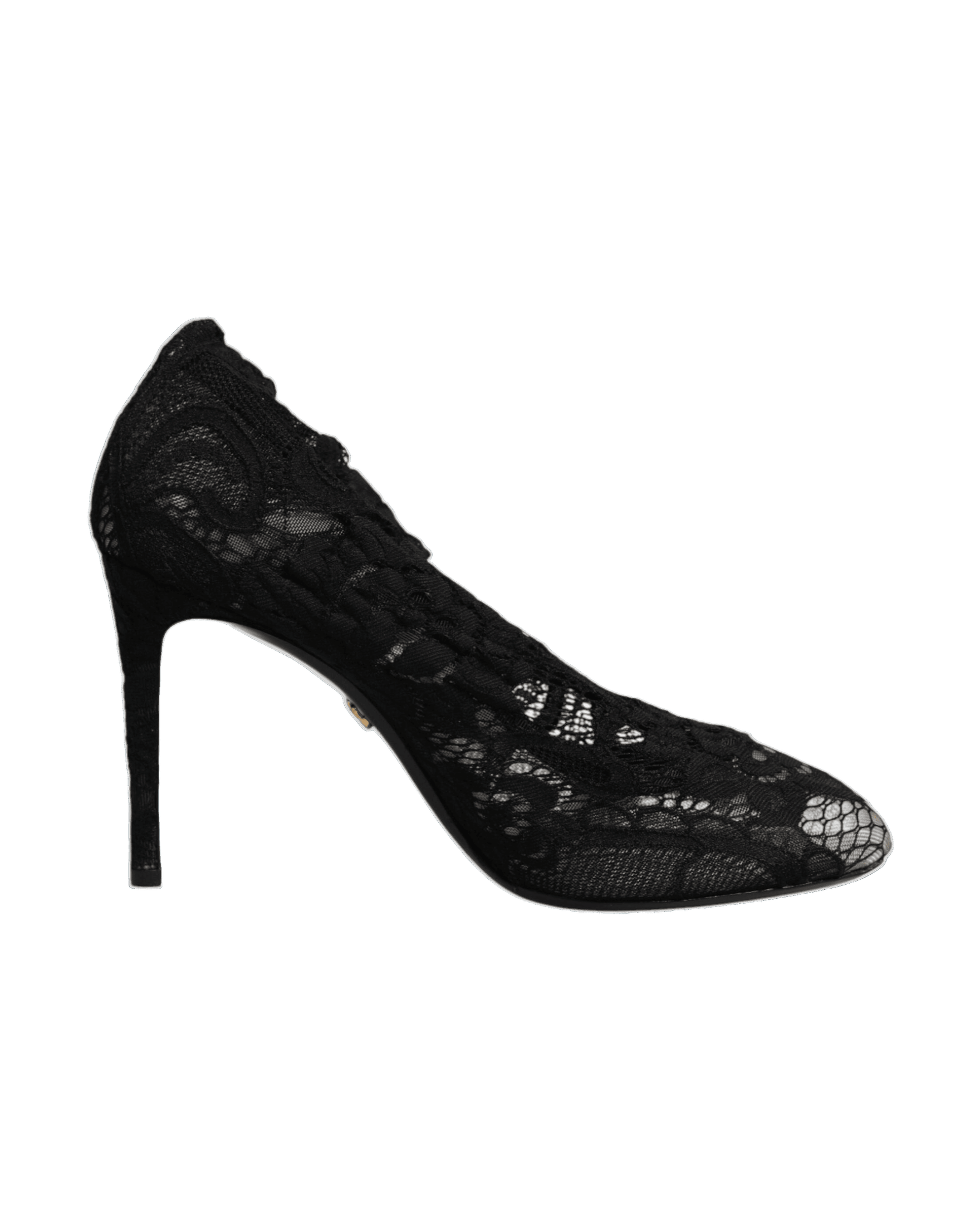 Dolce & Gabbana Black Lace Stretch Heels Mid Calf Boots Shoes Boots