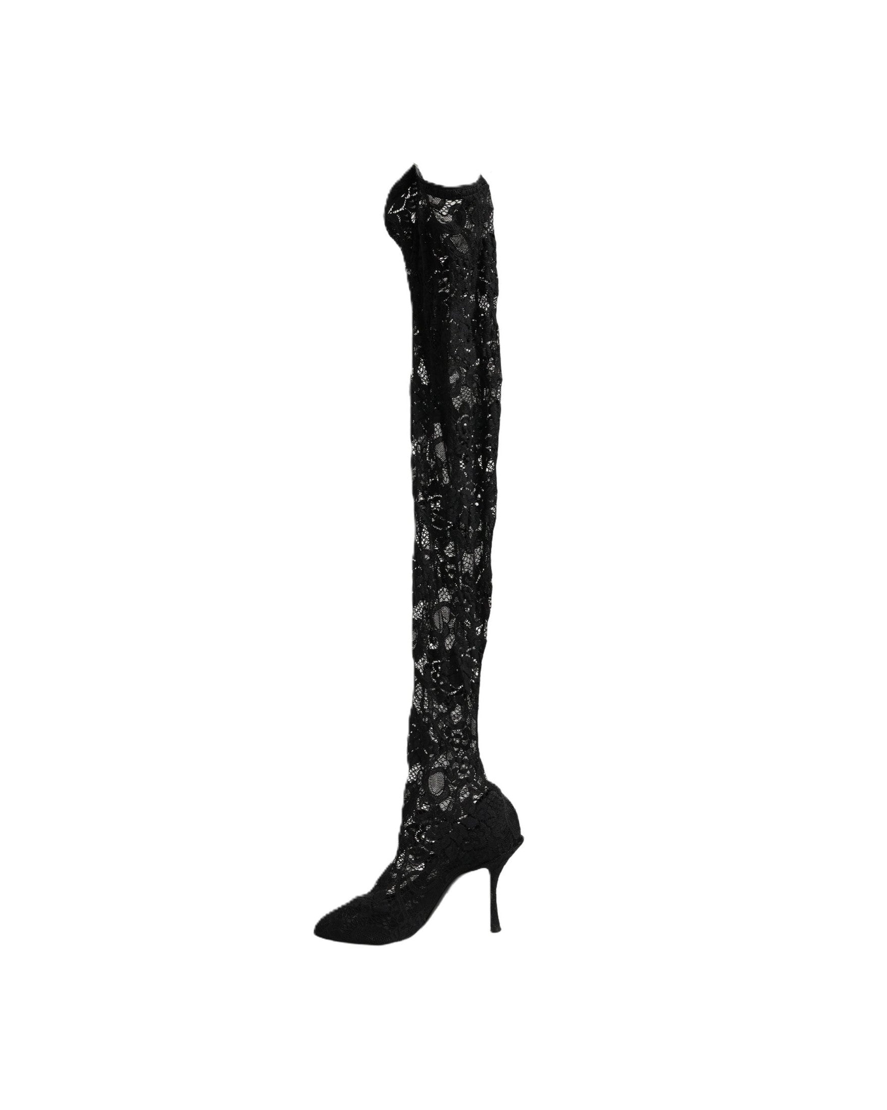 Dolce & Gabbana Black Lace Taormina Socks Boots Glam Steals