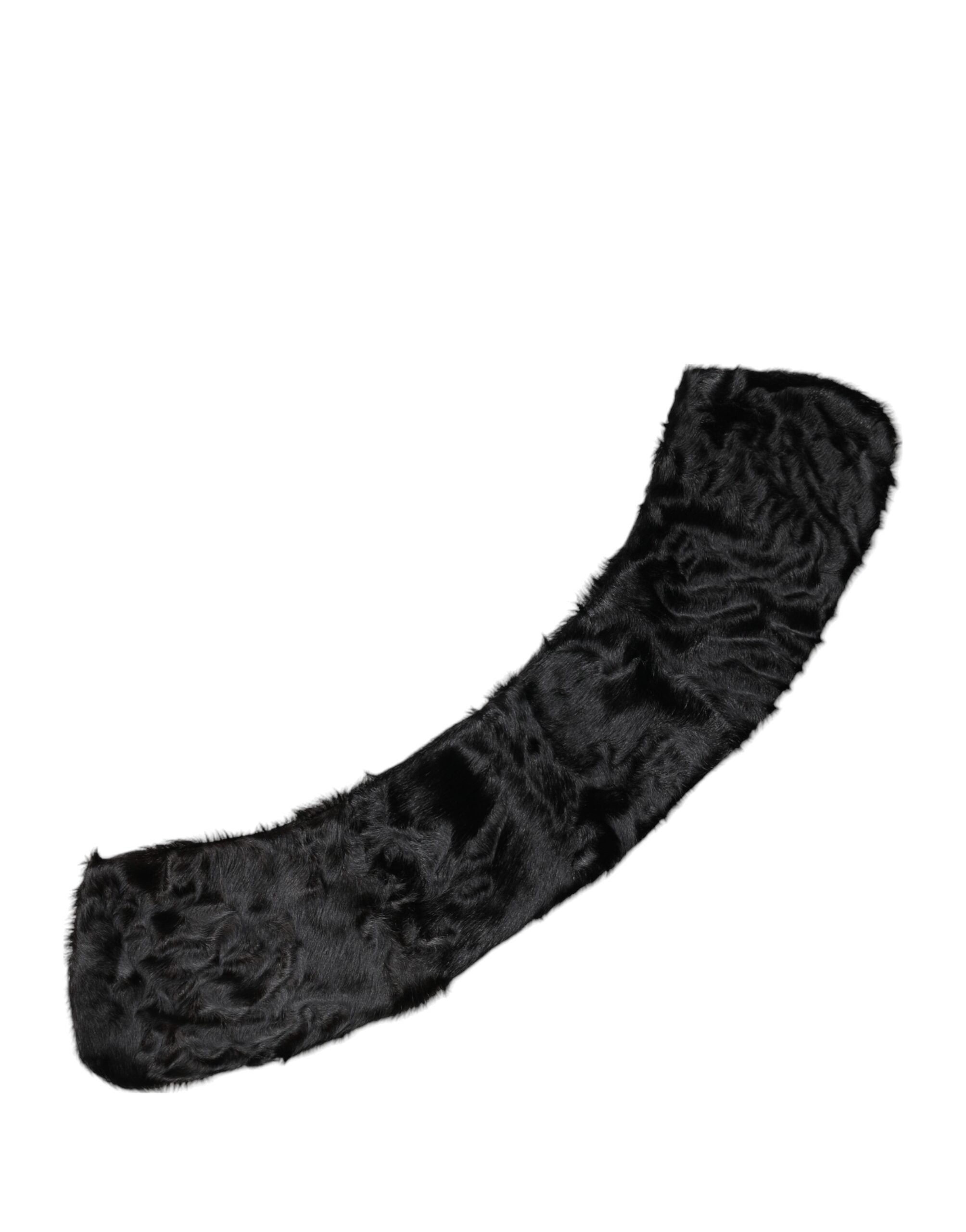 Dolce & Gabbana Black Lamb Fur Collar Neck Wrap Scarf Glam Steals