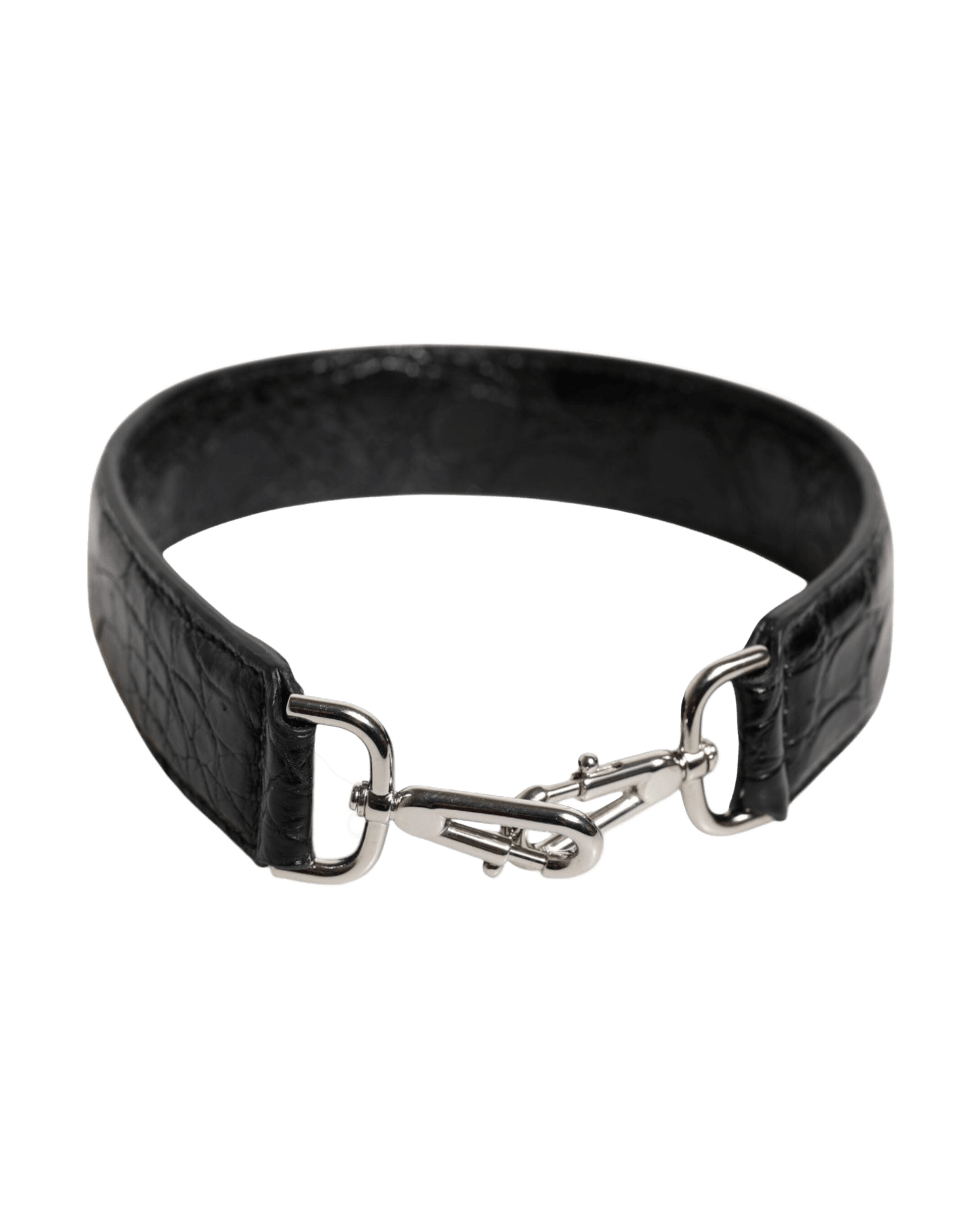 Dolce & Gabbana Black Leather Alligator Bag Shoulder Strap Glam Steals
