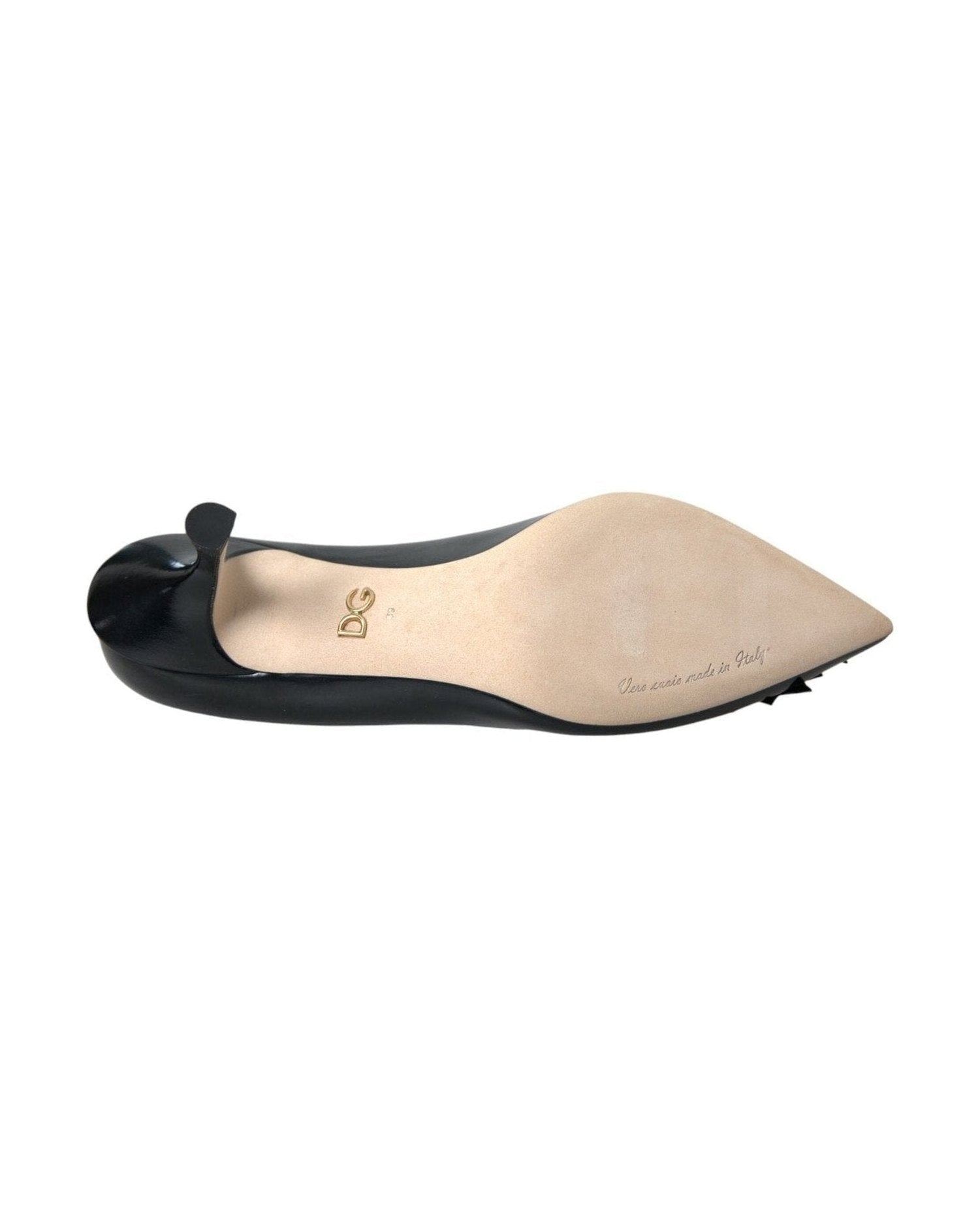 Dolce & Gabbana Black Leather Boom Patch Heels Pumps Shoes Glam Steals