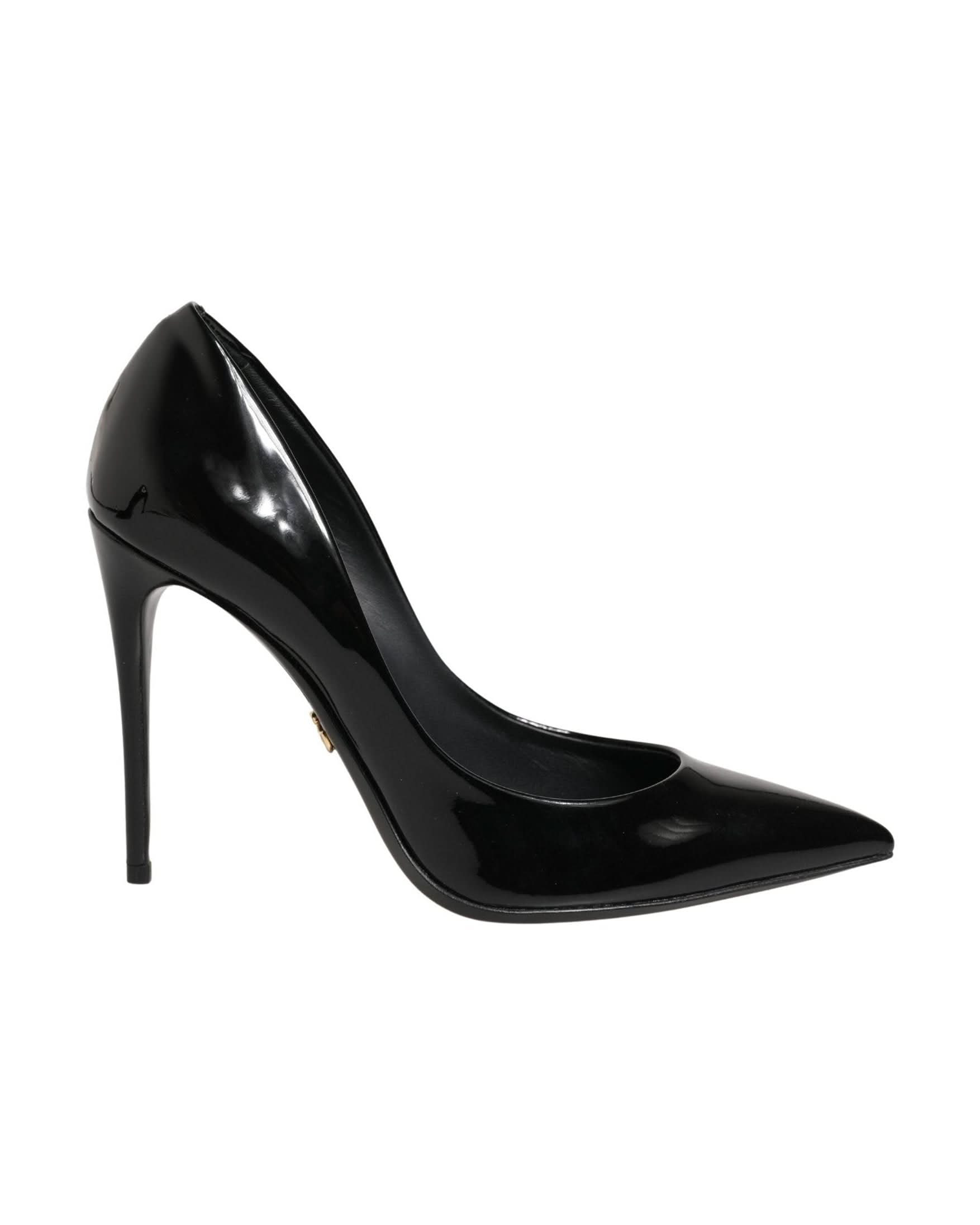 Dolce & Gabbana Black Leather Calf Stiletto Heels