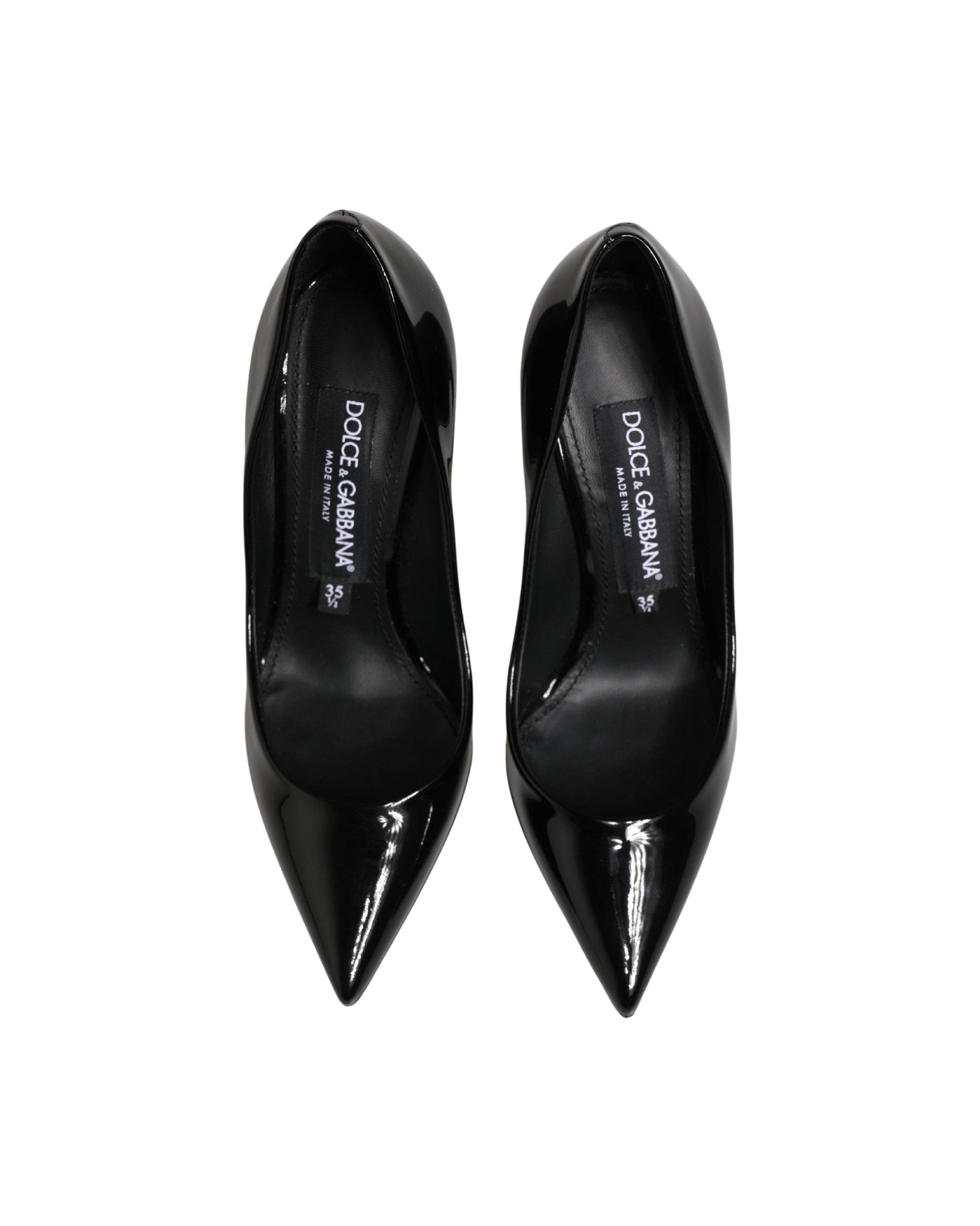 Dolce & Gabbana Black Leather Calf Stiletto Heels