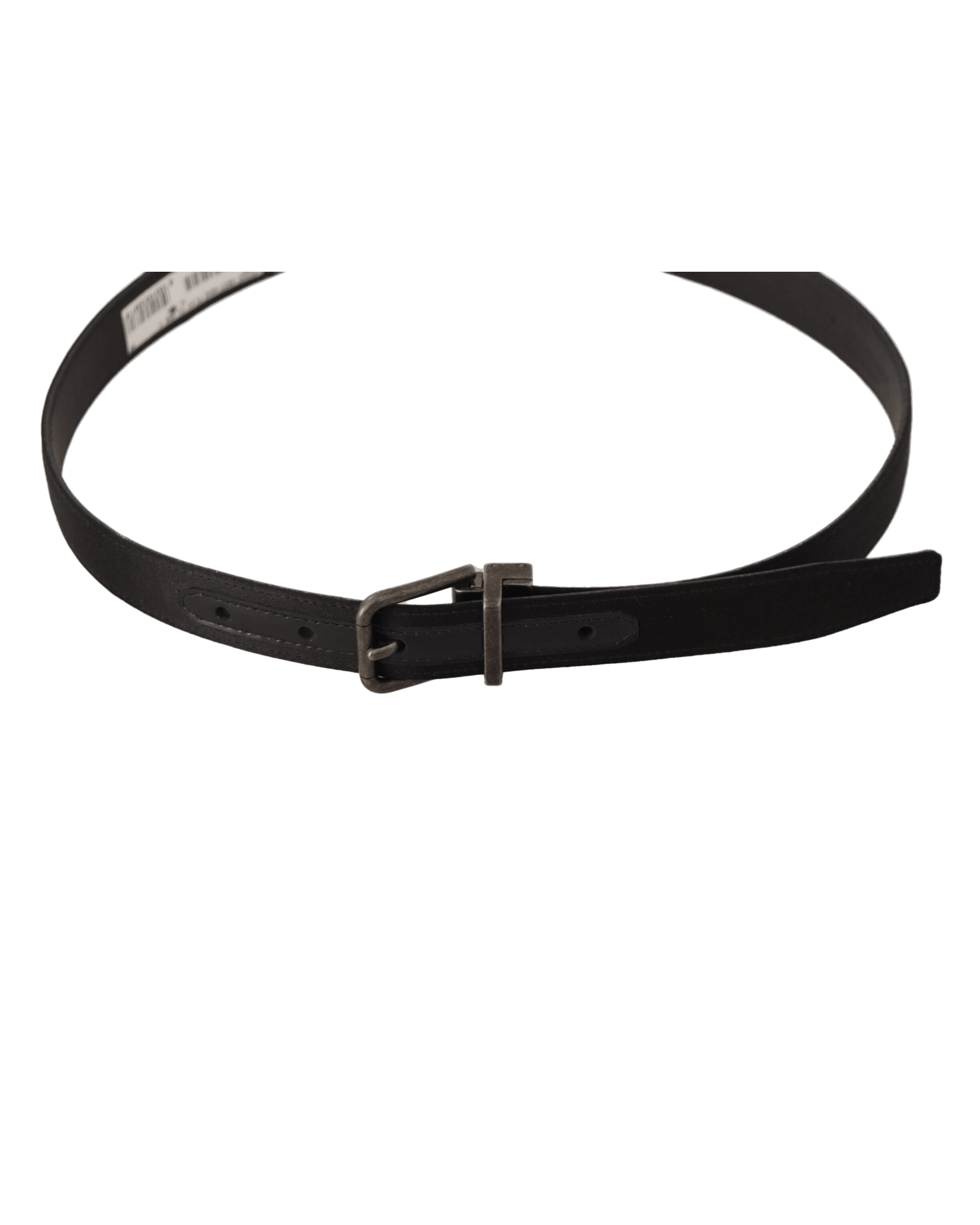 Dolce & Gabbana Black Leather Calfskin Vintage Metal Buckle Belt Belts
