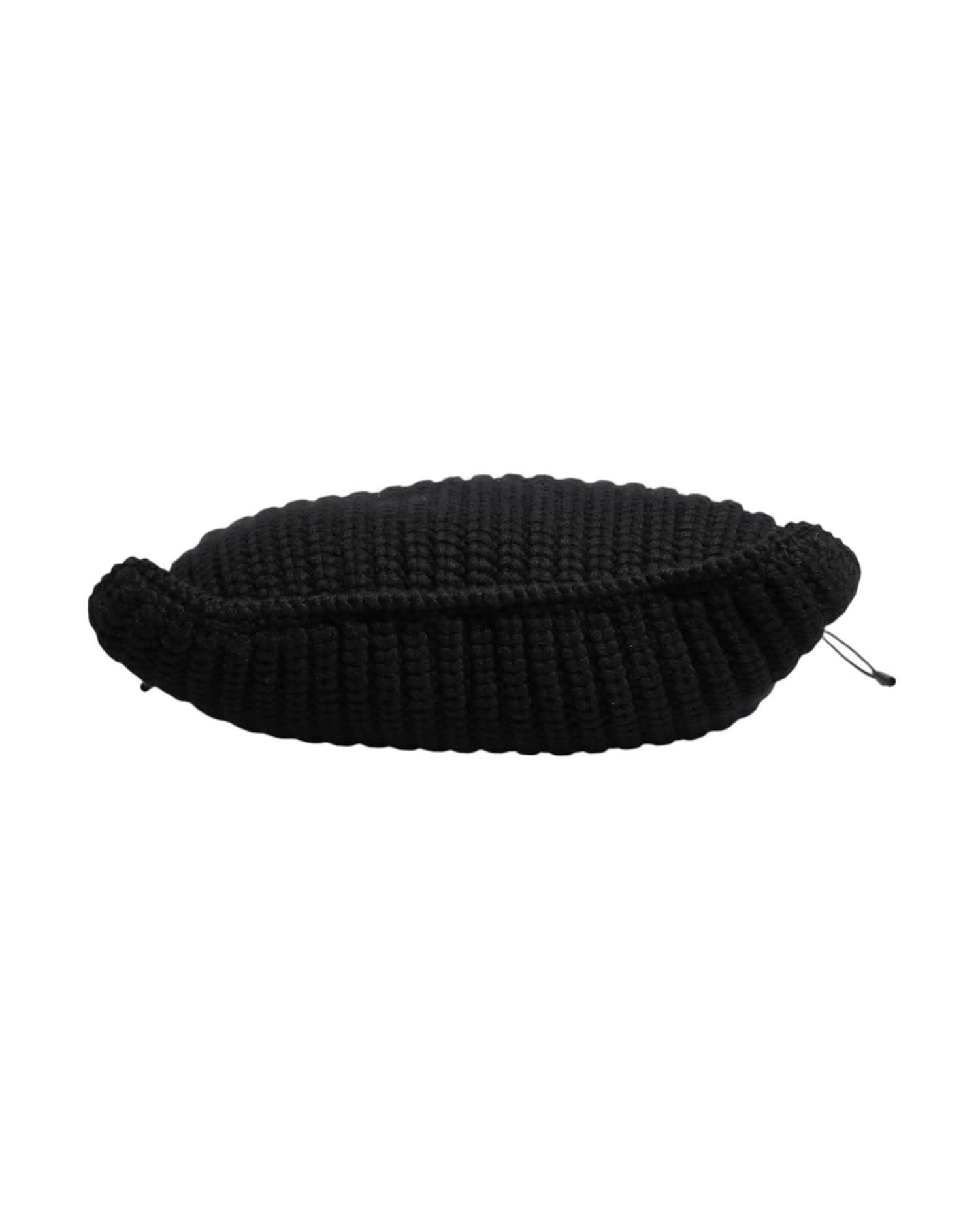 Dolce & Gabbana Black Leather Cashmere Knitted Shoulder Women Borse Bag Shoulder Bags