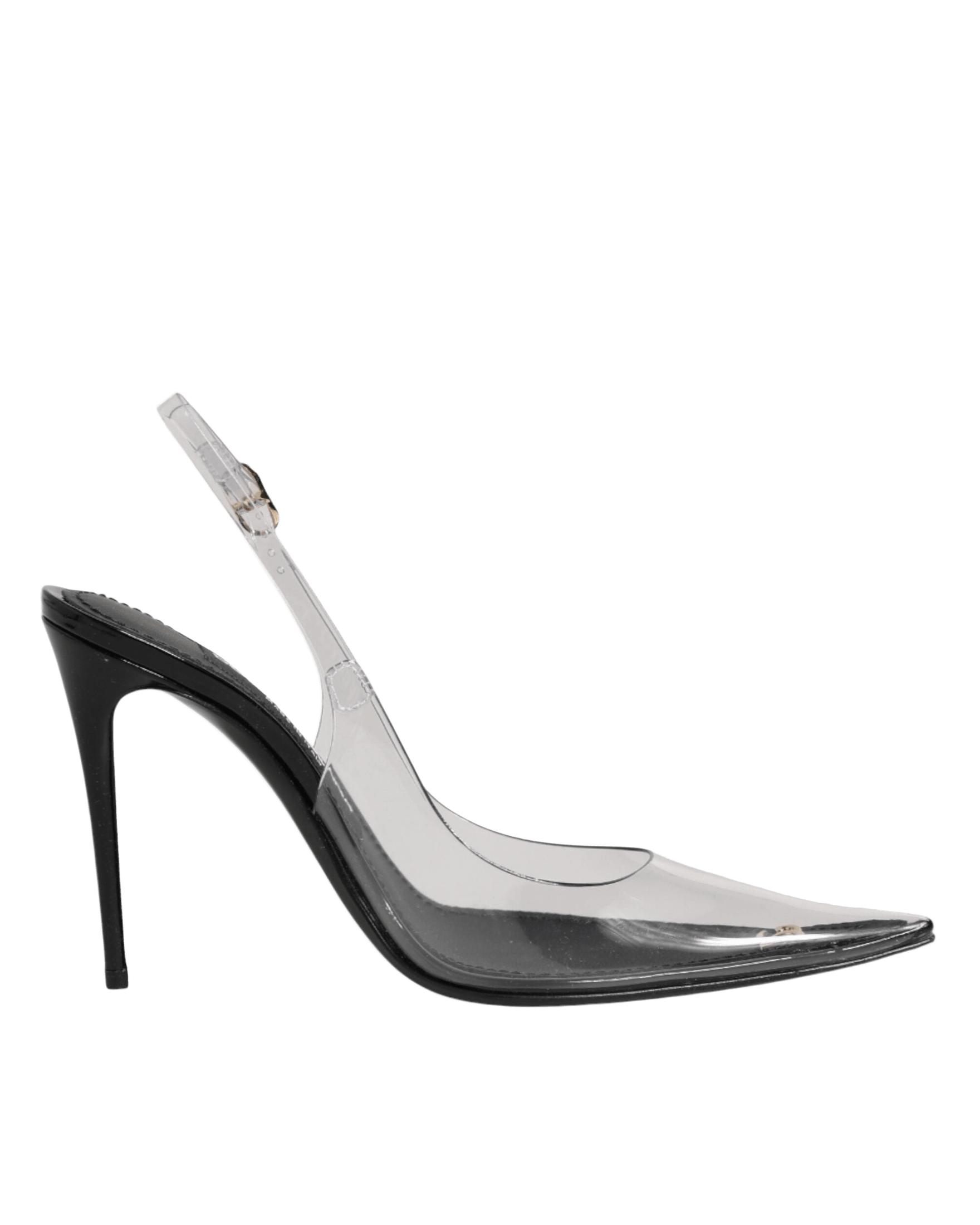 Dolce & Gabbana Black Leather Clear Pvc Slingback Pumps Shoes Glam Steals