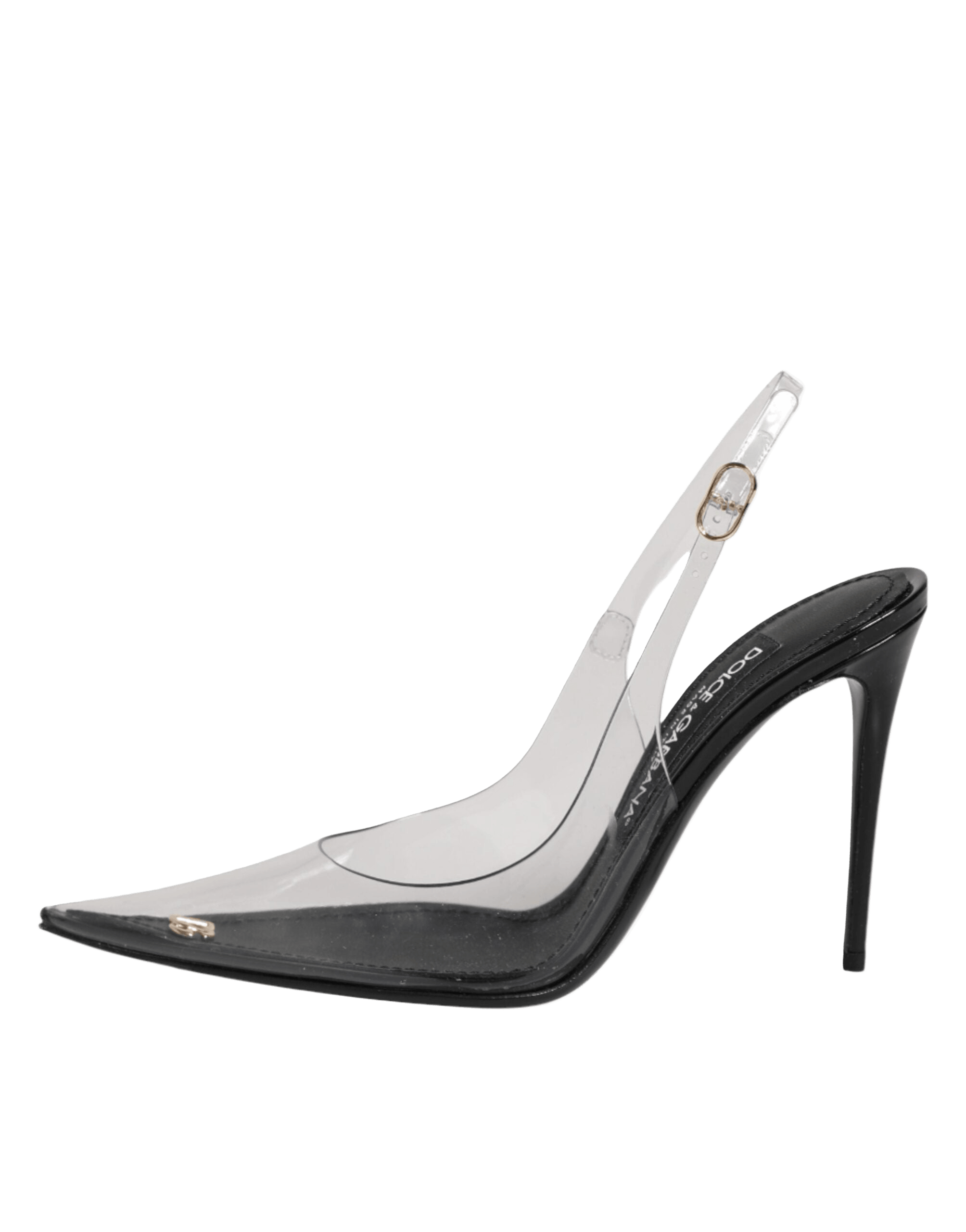 Dolce & Gabbana Black Leather Clear Pvc Slingback Pumps Shoes Glam Steals