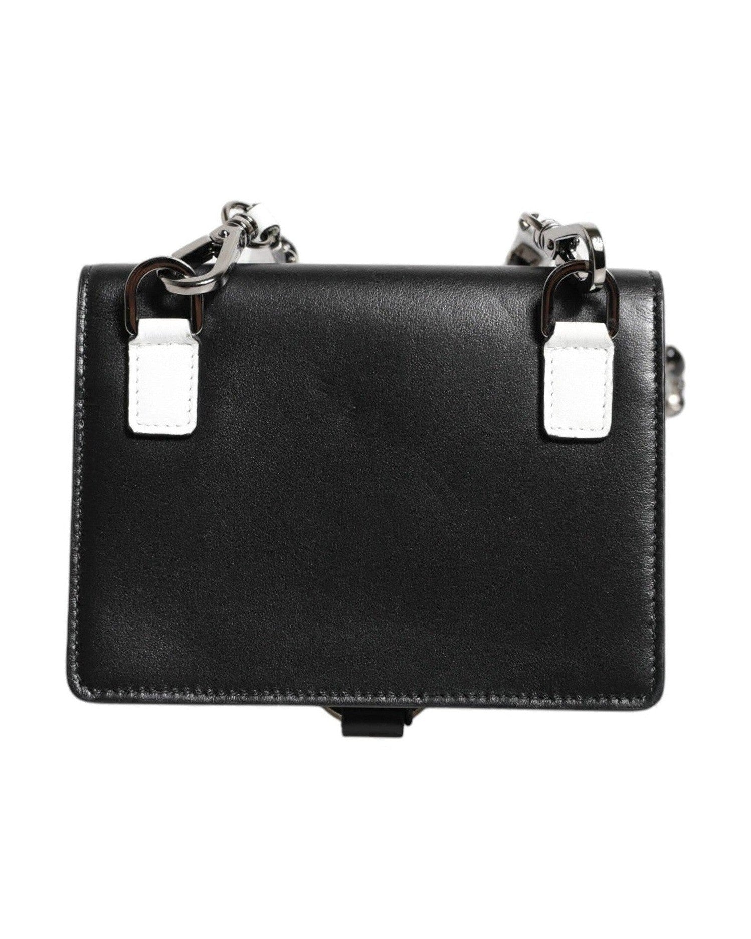 Dolce & Gabbana Black Leather Crystal Embellished Card Holder Wallet Card Cases