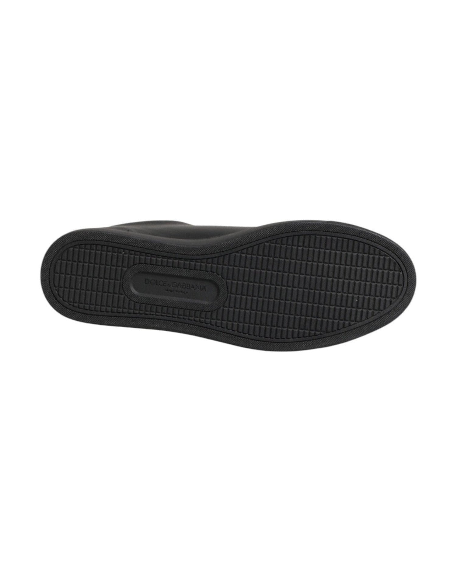 Dolce & Gabbana Black Leather Crystal Heart Low Top Sneakers Shoes Glam Steals