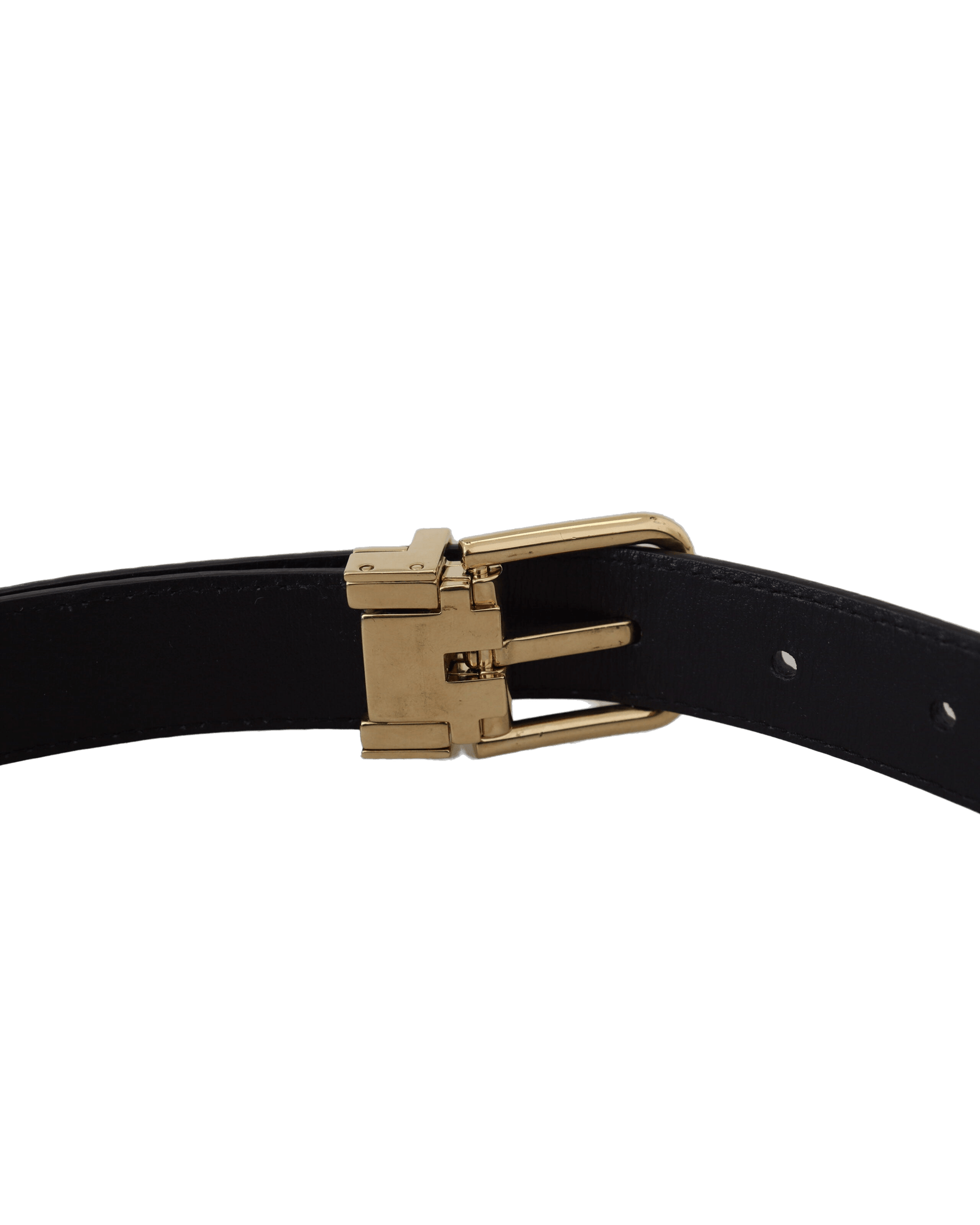 Dolce & Gabbana Black Leather Exotic Metal Buckle Belt Belts