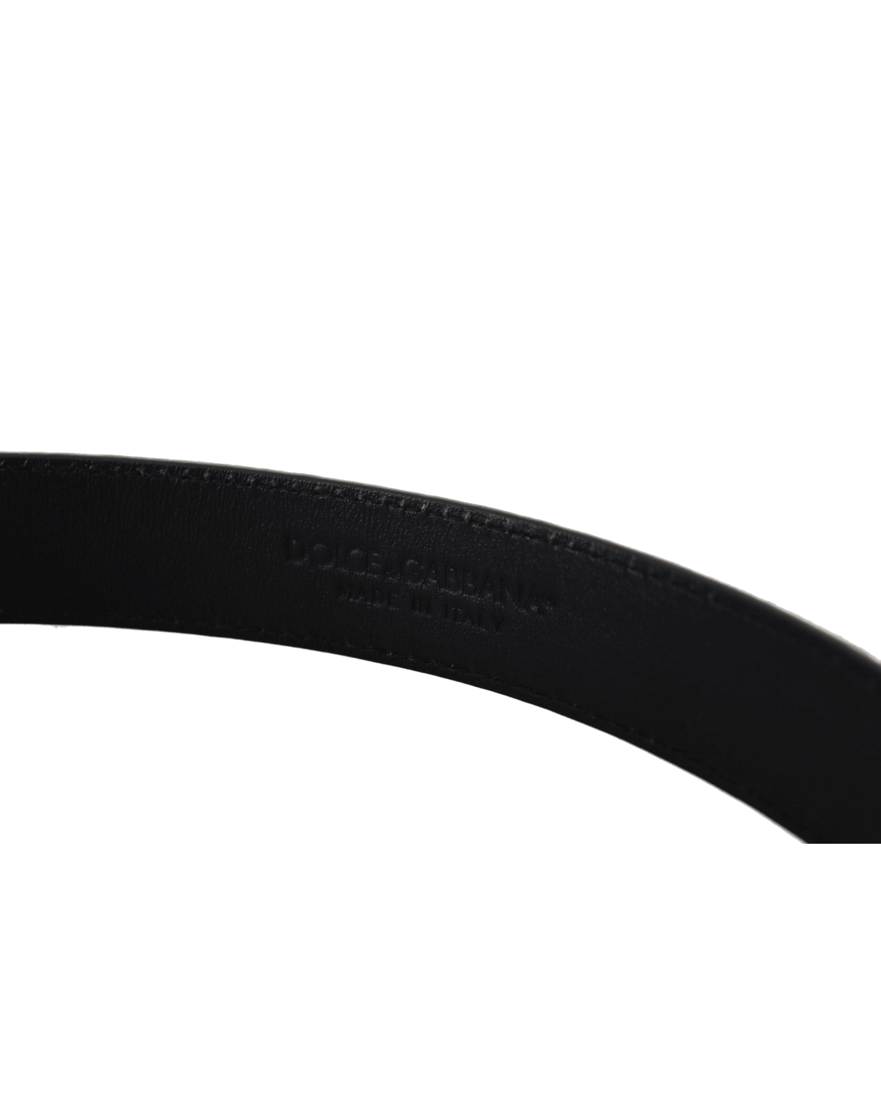 Dolce & Gabbana Black Leather Exotic Metal Buckle Belt Belts
