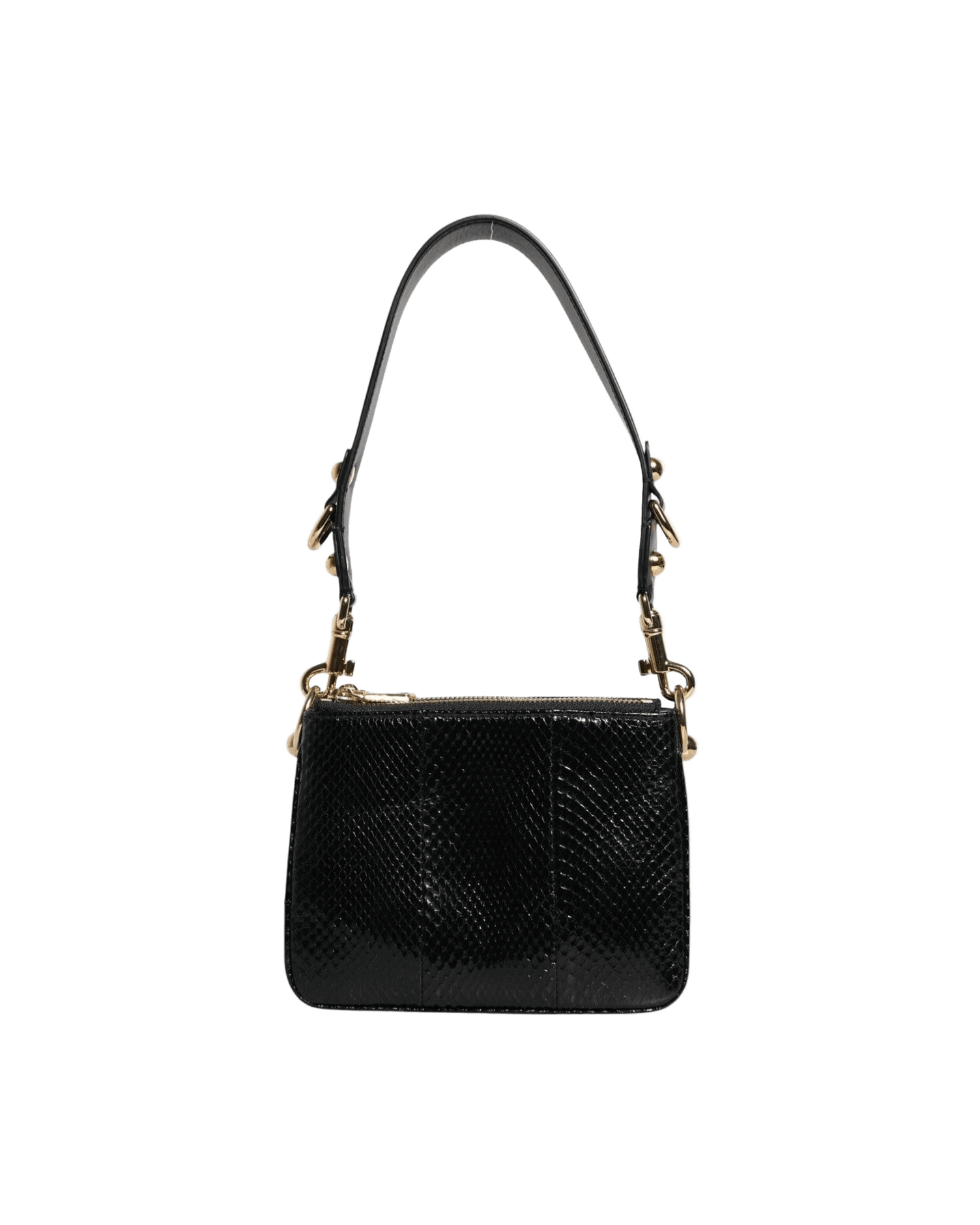 Dolce & Gabbana Black Leather Exotic Shoulder Sling Clutch Bag Shoulder Bags