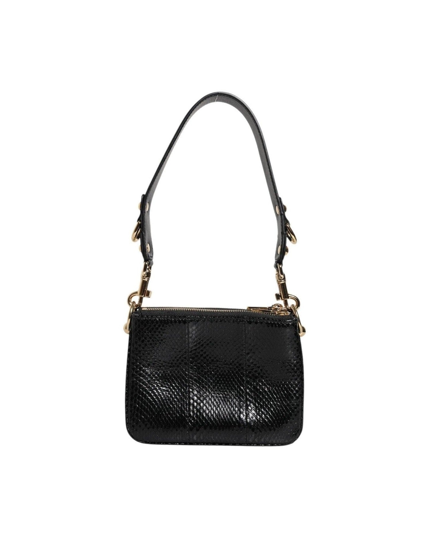 Dolce & Gabbana Black Leather Exotic Shoulder Sling Clutch Bag Glam Steals