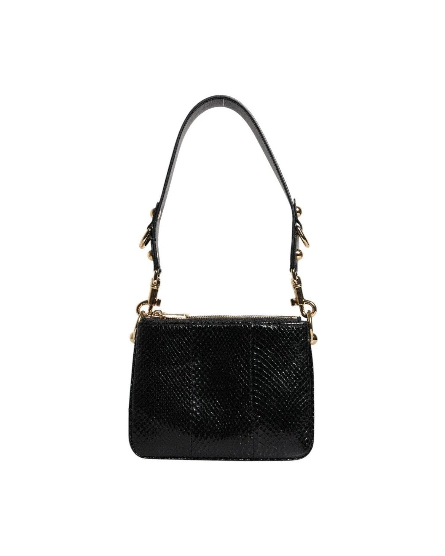 Dolce & Gabbana Black Leather Exotic Shoulder Sling Clutch Bag Glam Steals