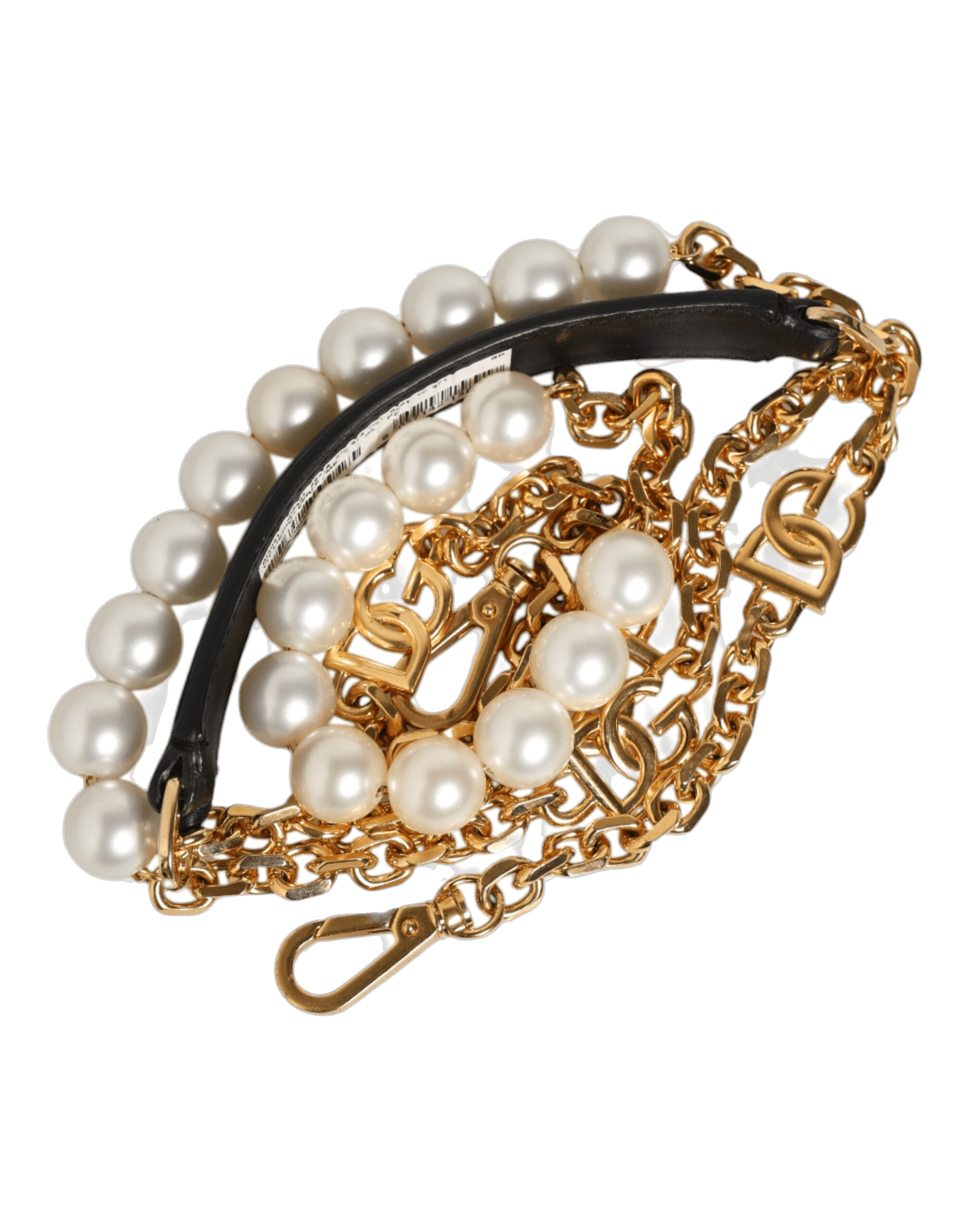 Dolce & Gabbana Black Leather Gold Chain Bag Accessory Shoulder Strap Glam Steals