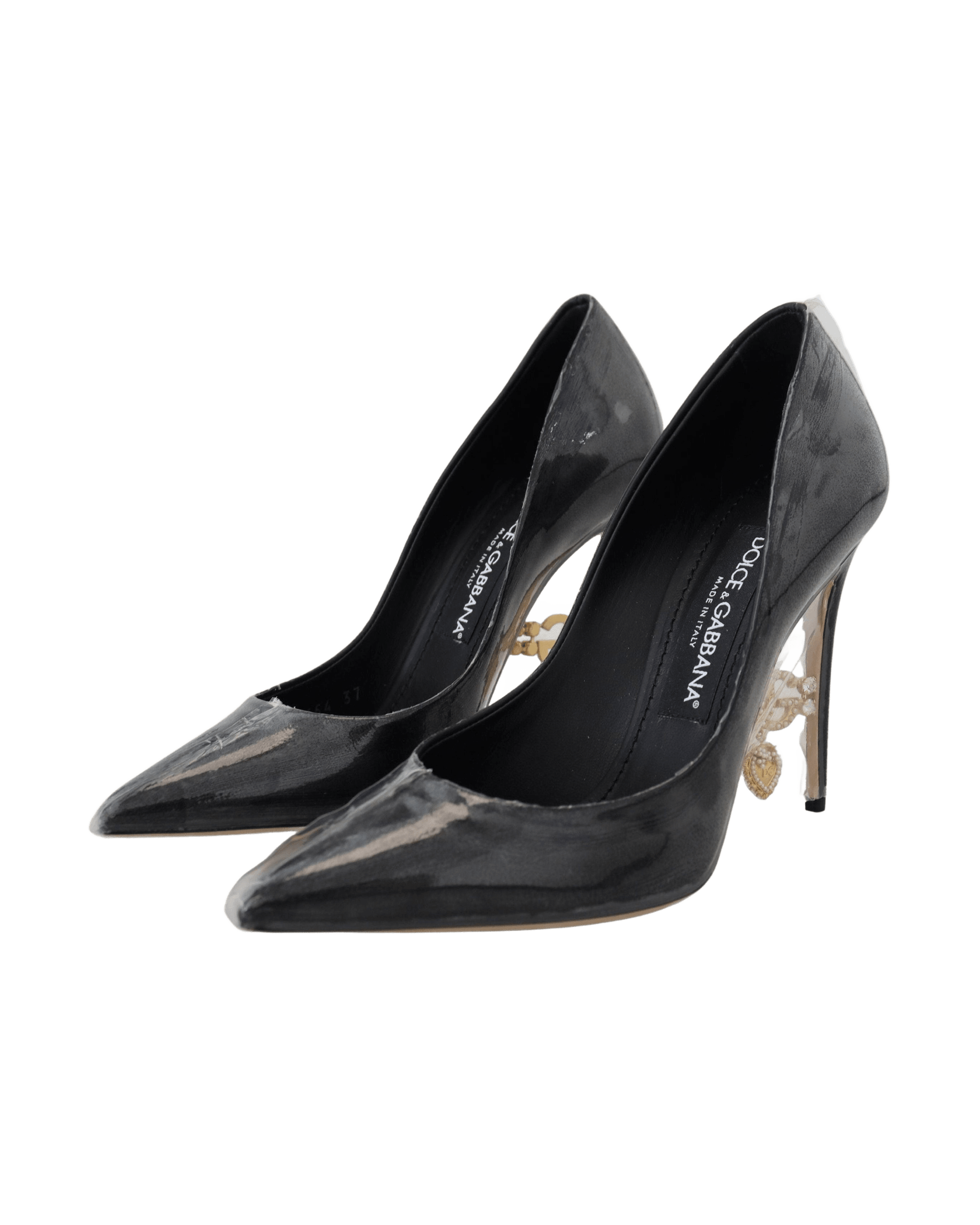 Dolce & Gabbana Black Leather Heels Glam Steals