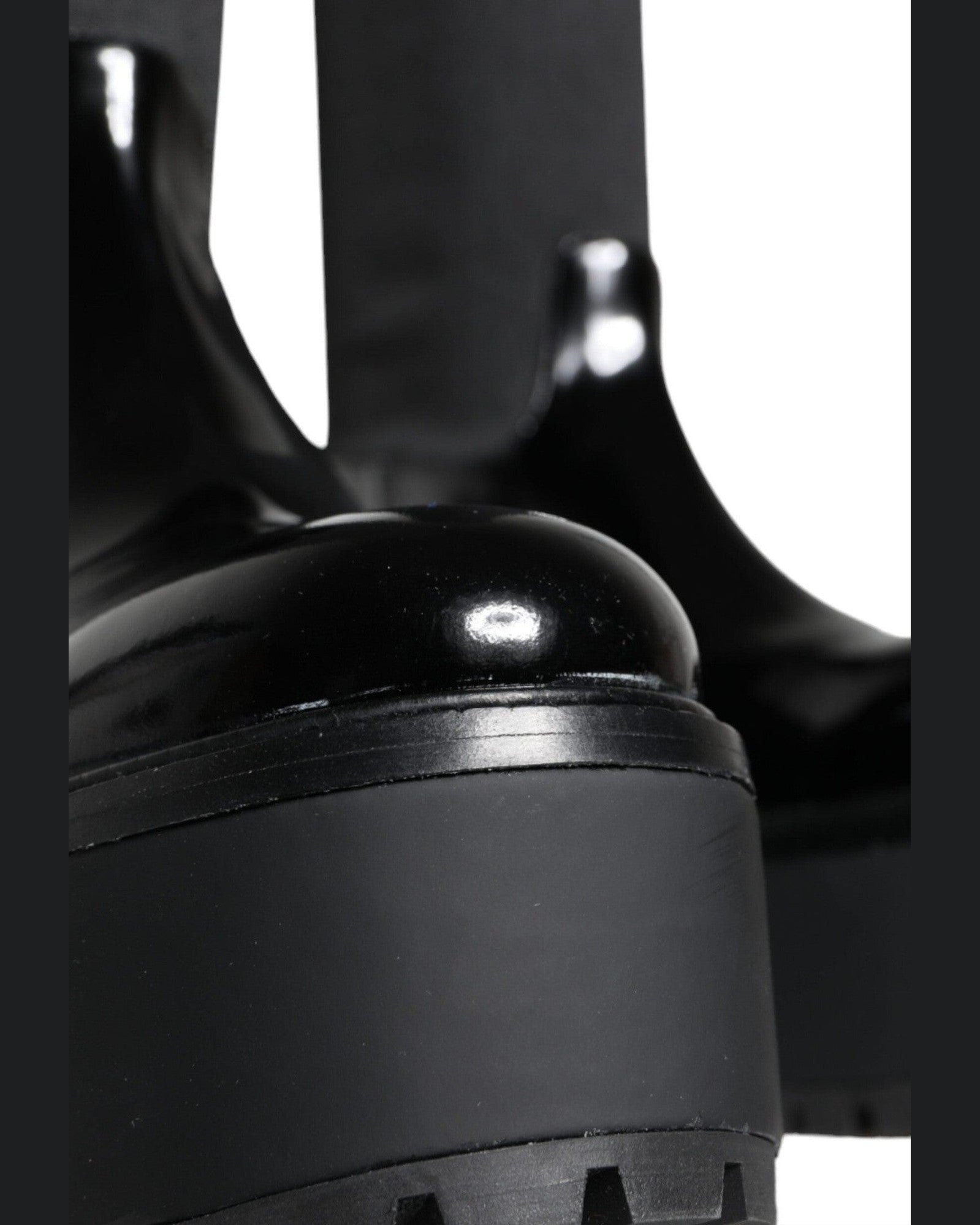 Dolce & Gabbana Black Leather Jersey Knee High Boots Shoes Glam Steals