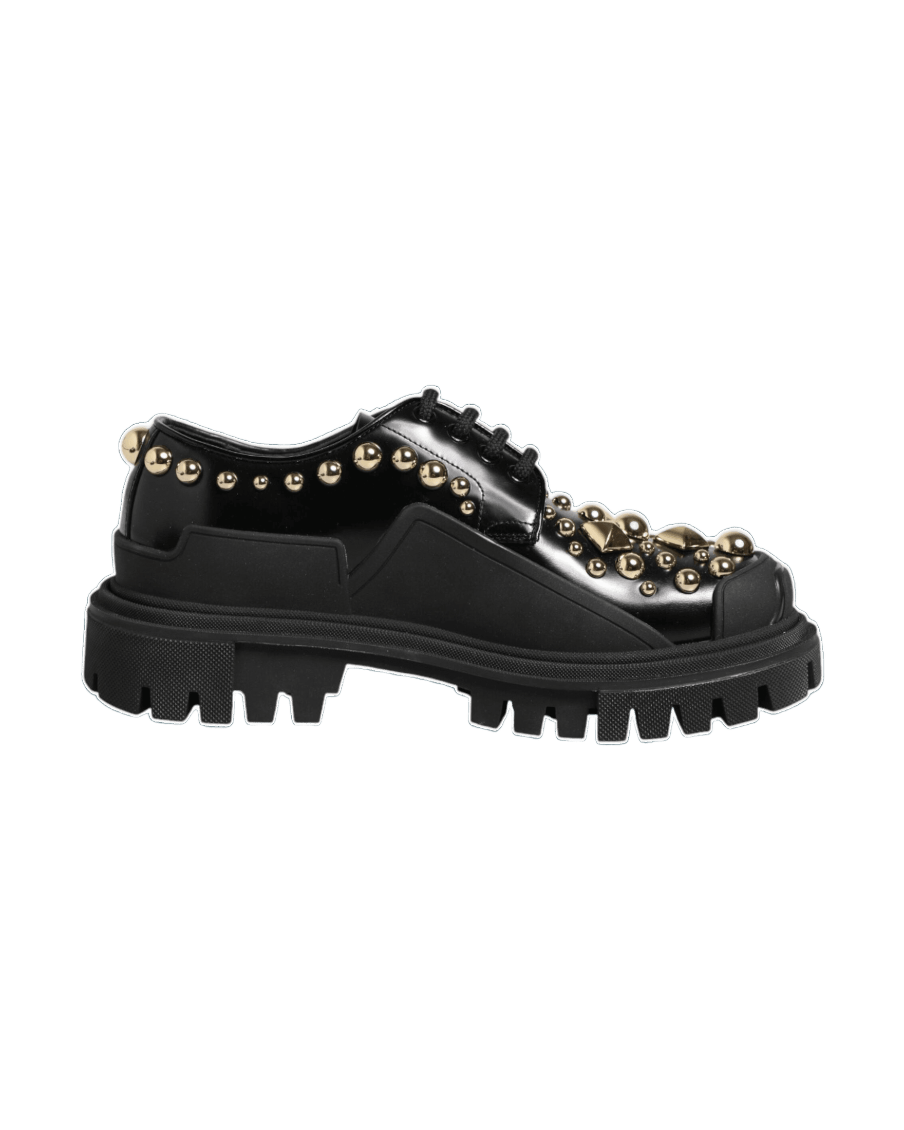 Dolce & Gabbana Black Leather Jeweled Crystals Derby Shoes Glam Steals