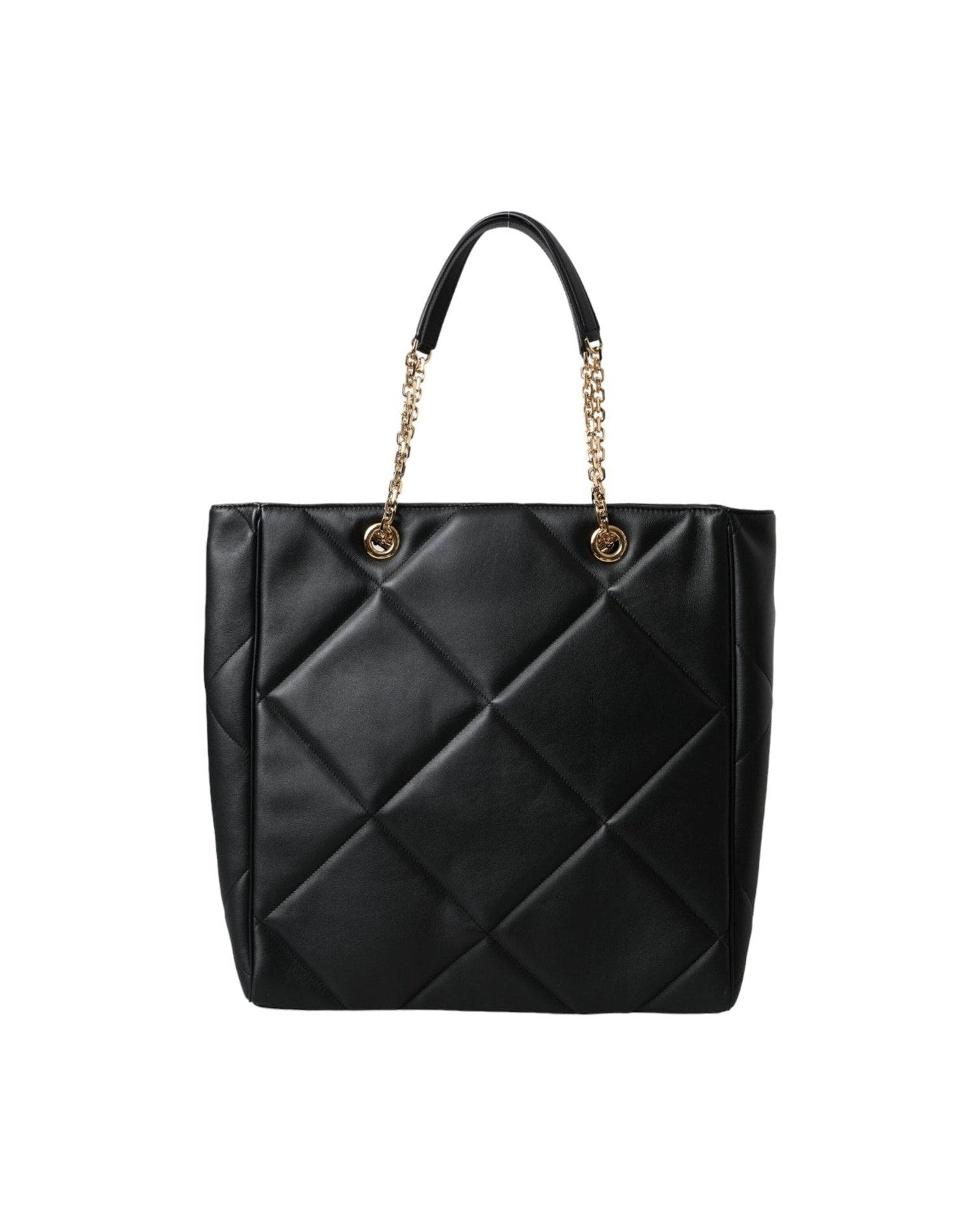 Dolce & Gabbana Leather Jungle Quilted Shopping Tote Black Bag Glam Steals