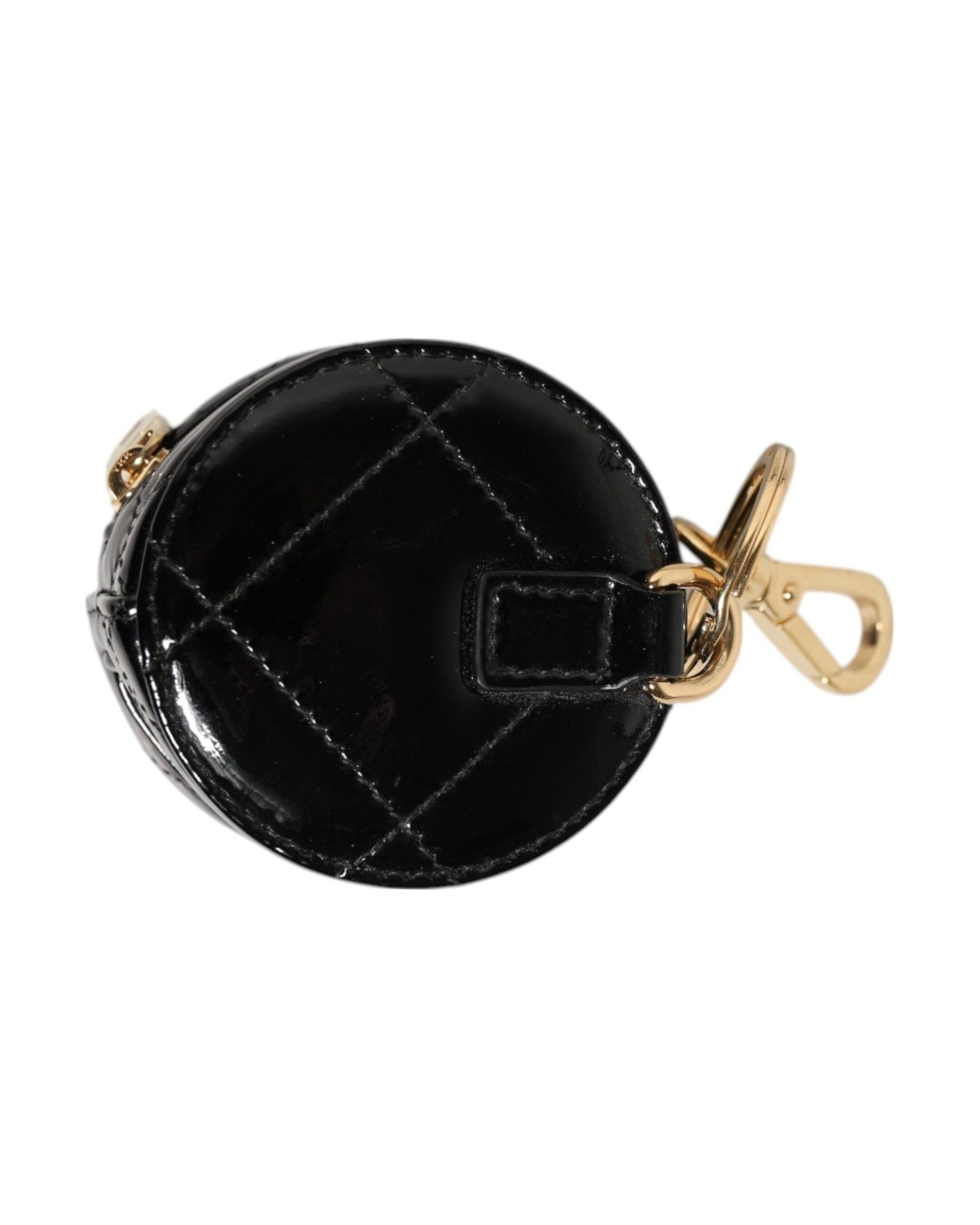 Dolce & Gabbana Black Leather Lamb Dg Crystal Logo Round Coin Purse Wallet Glam Steals