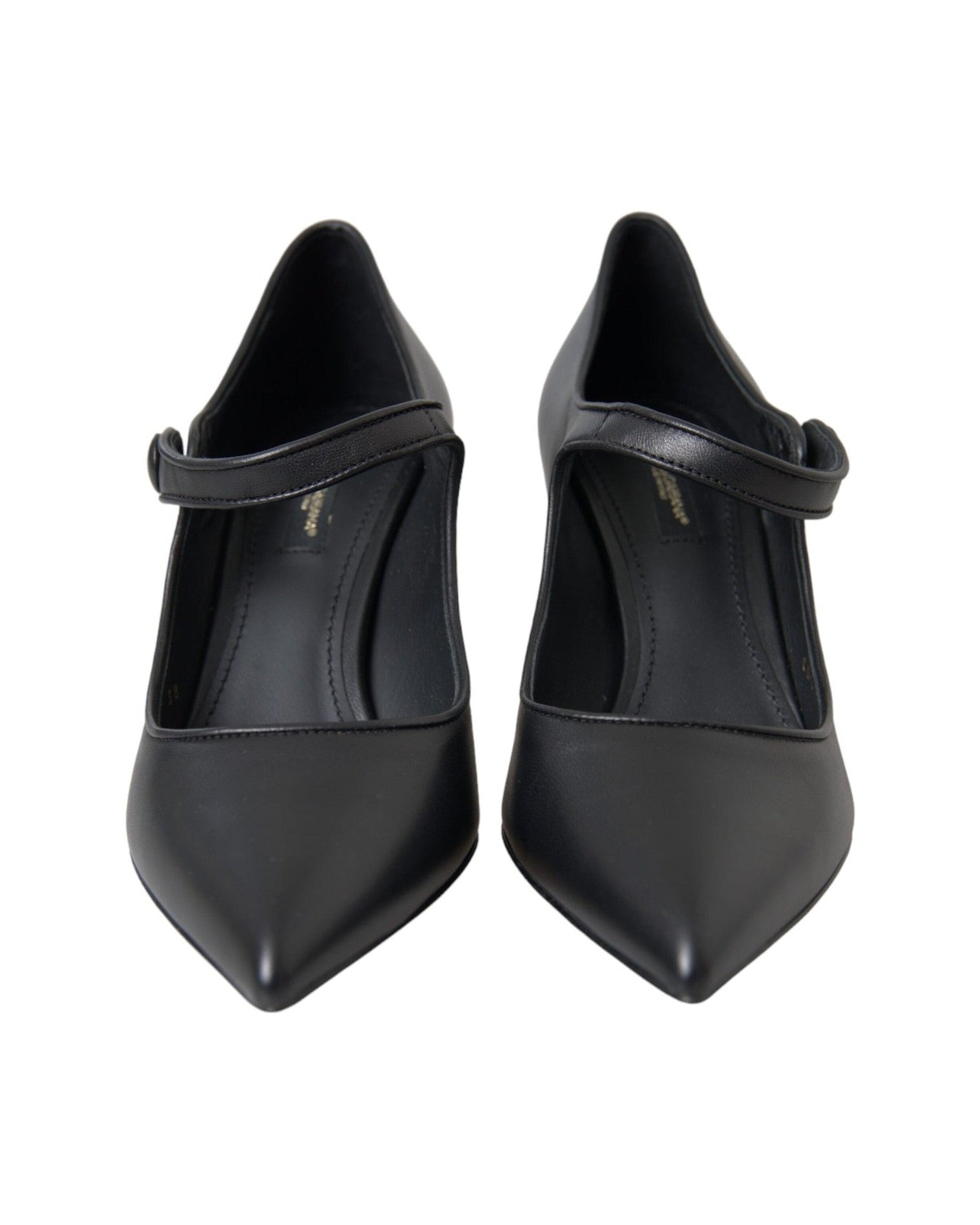 Dolce & Gabbana Black Leather Logo Heels Mary Janes Pumps Shoes Glam Steals