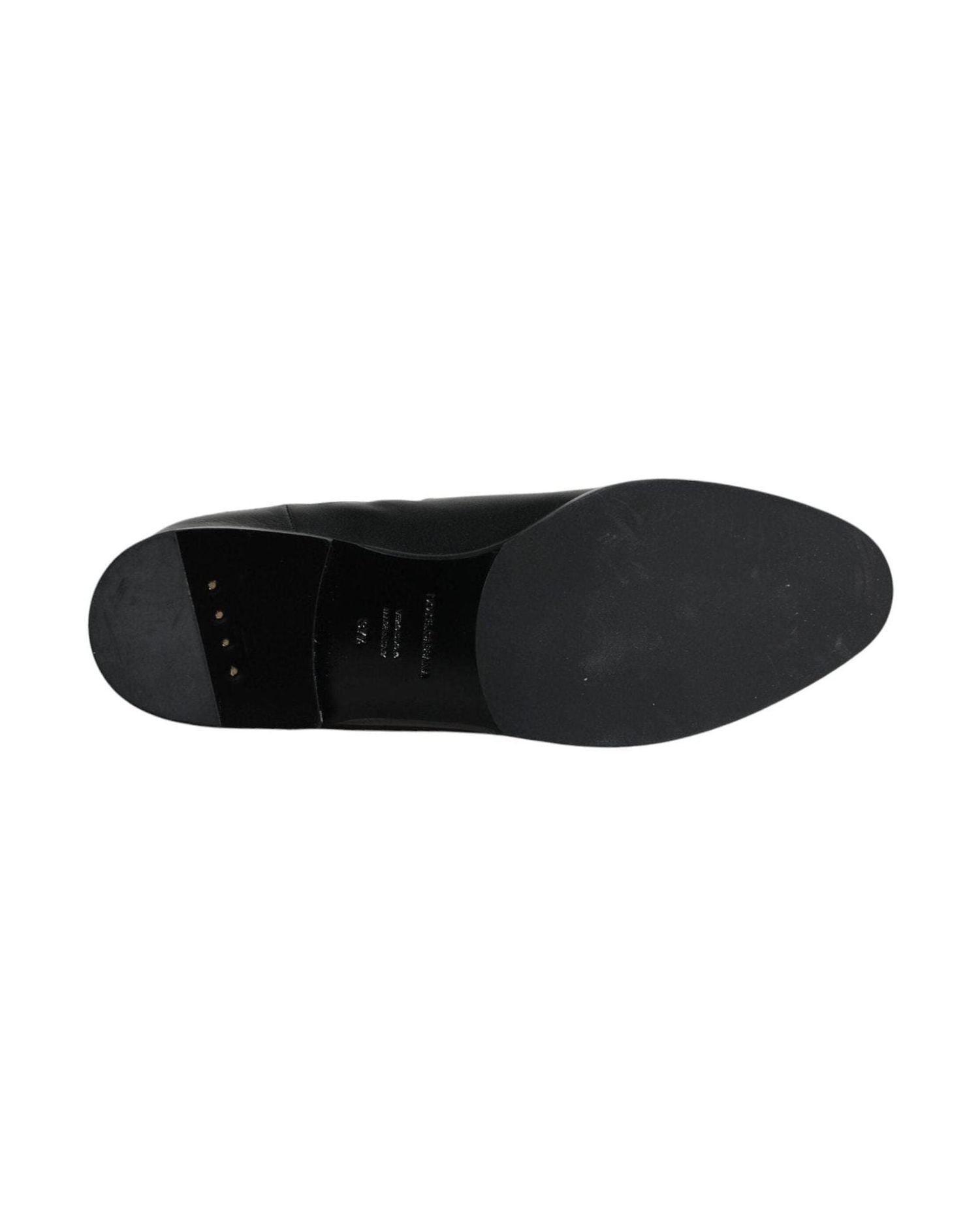 Dolce & Gabbana Black Leather Logo Mid Calf Boots Shoes Boots