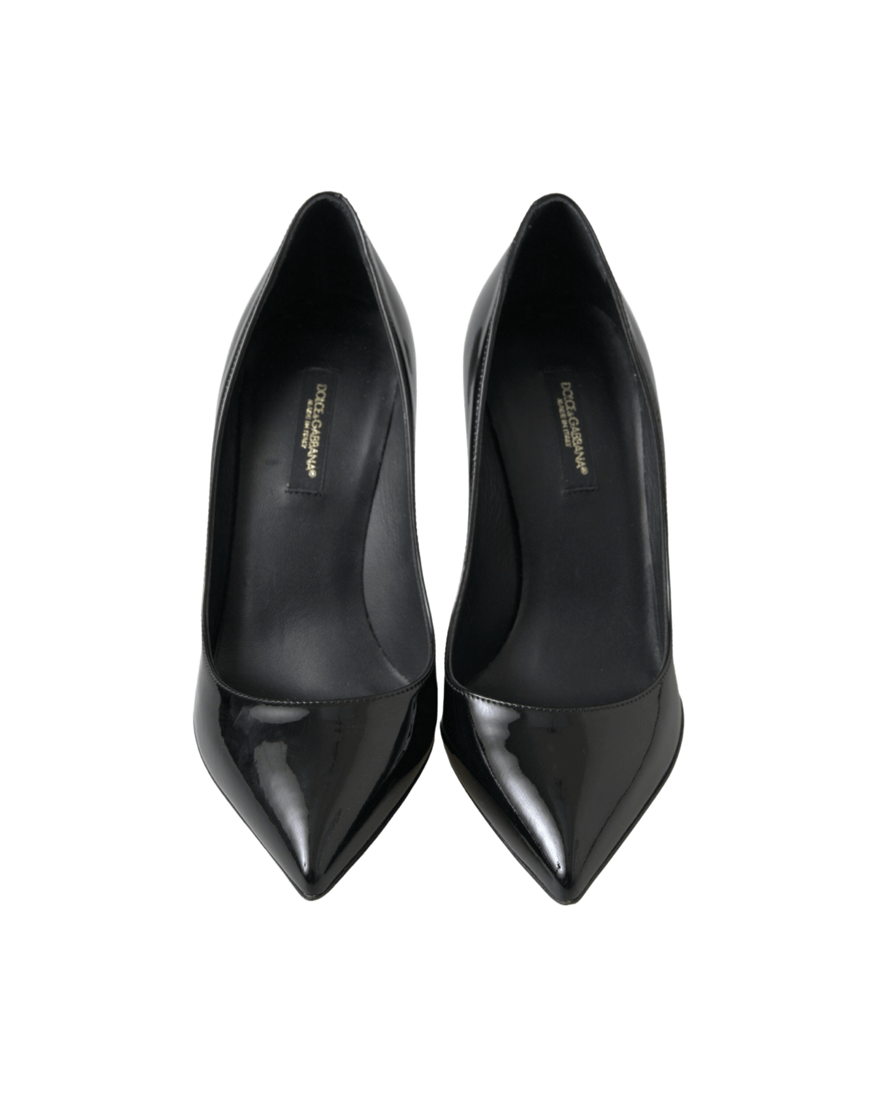 Dolce & Gabbana Black Leather Patent High Heels Pumps Shoes Heels