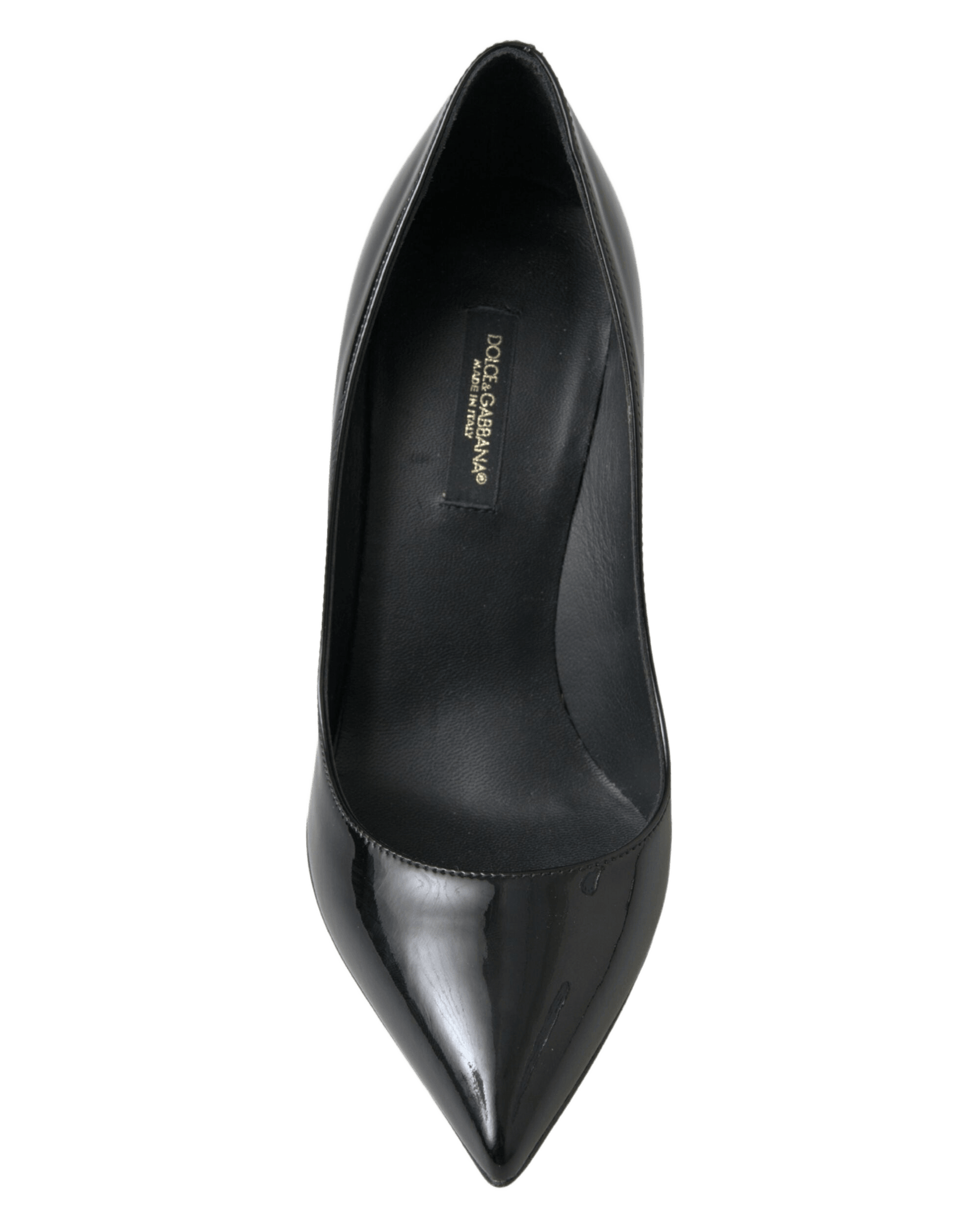 Dolce & Gabbana Black Leather Patent High Heels Pumps Shoes Heels